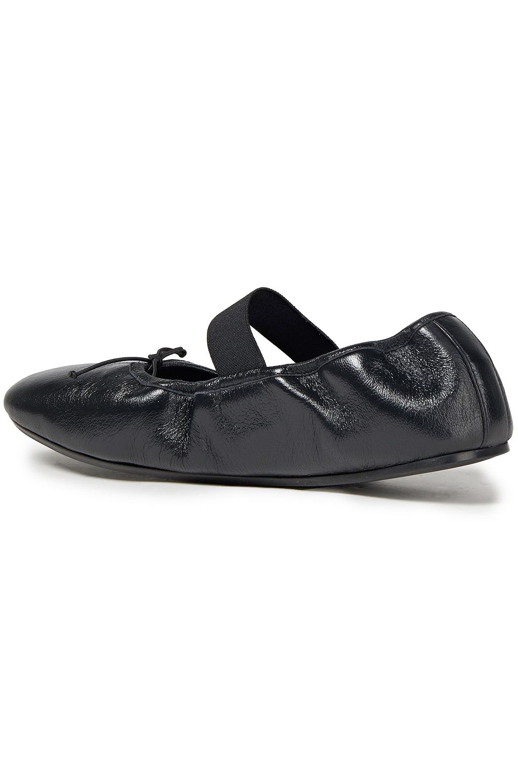 MARNI Metallic textured-leather ballet flats