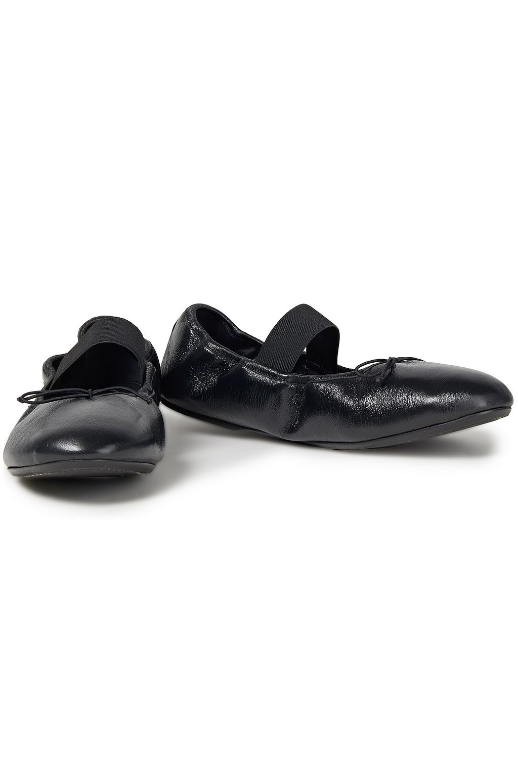 MARNI Metallic textured-leather ballet flats