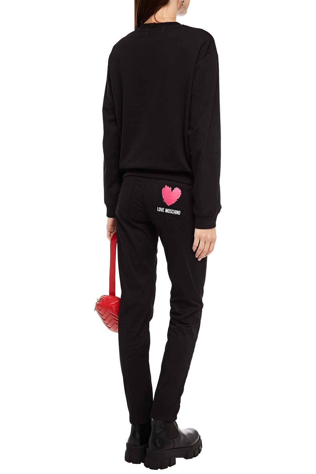 LOVE MOSCHINO Printed French cotton-terry sweatshirt