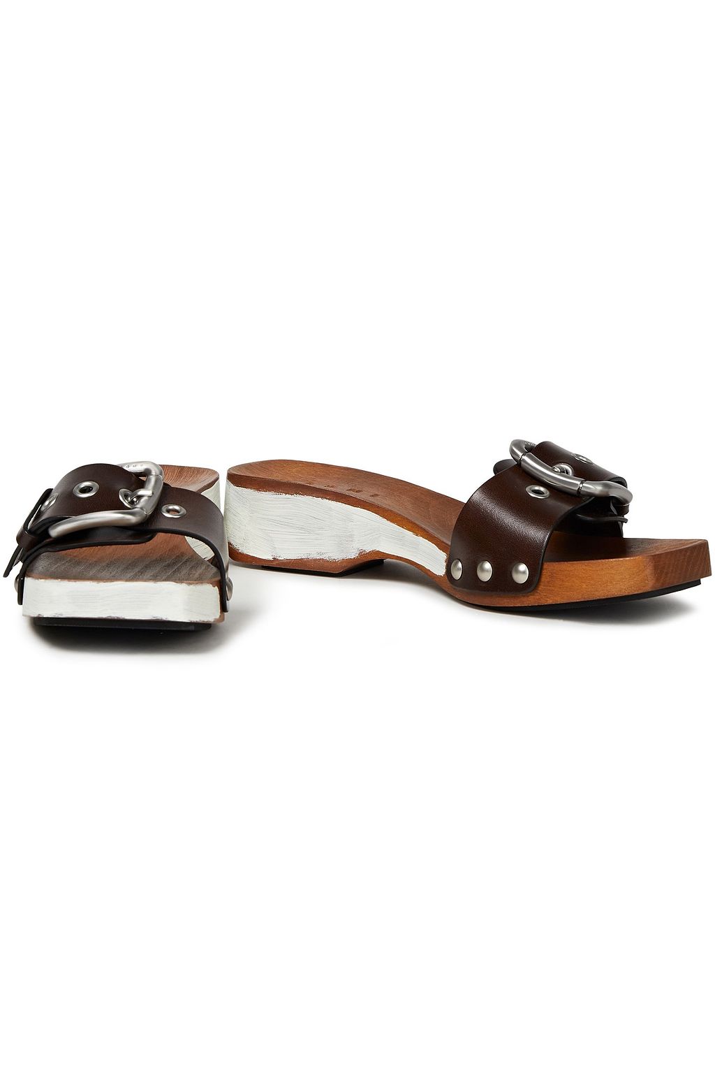MARNI Sandalen aus Leder in Colour-Block-Optik mit Schnalle