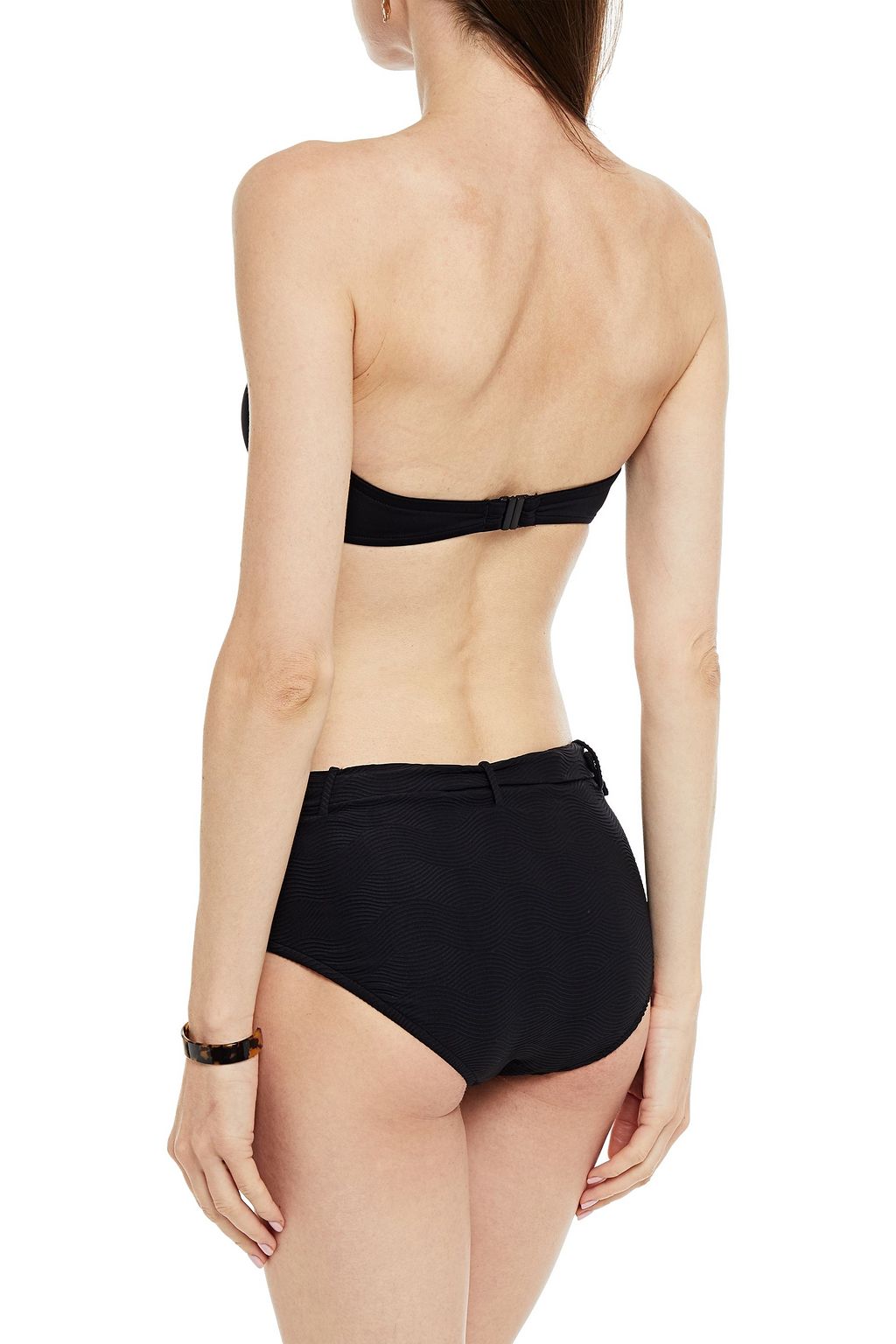 SEAFOLLY Belted stretch-matelassé mid-rise bikini briefs