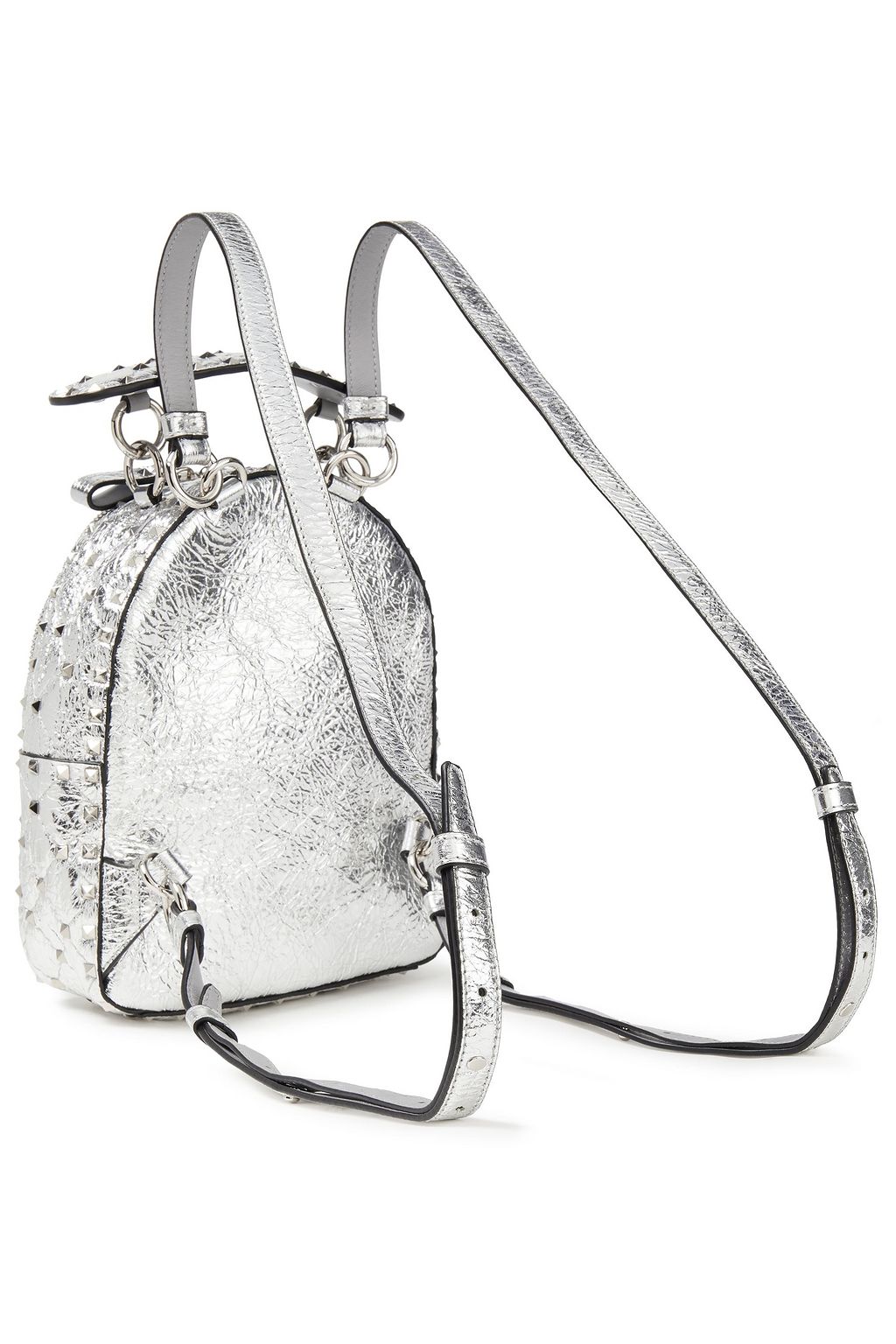 VALENTINO GARAVANI Rockstud Spike metallic quilted textured-leather backpack