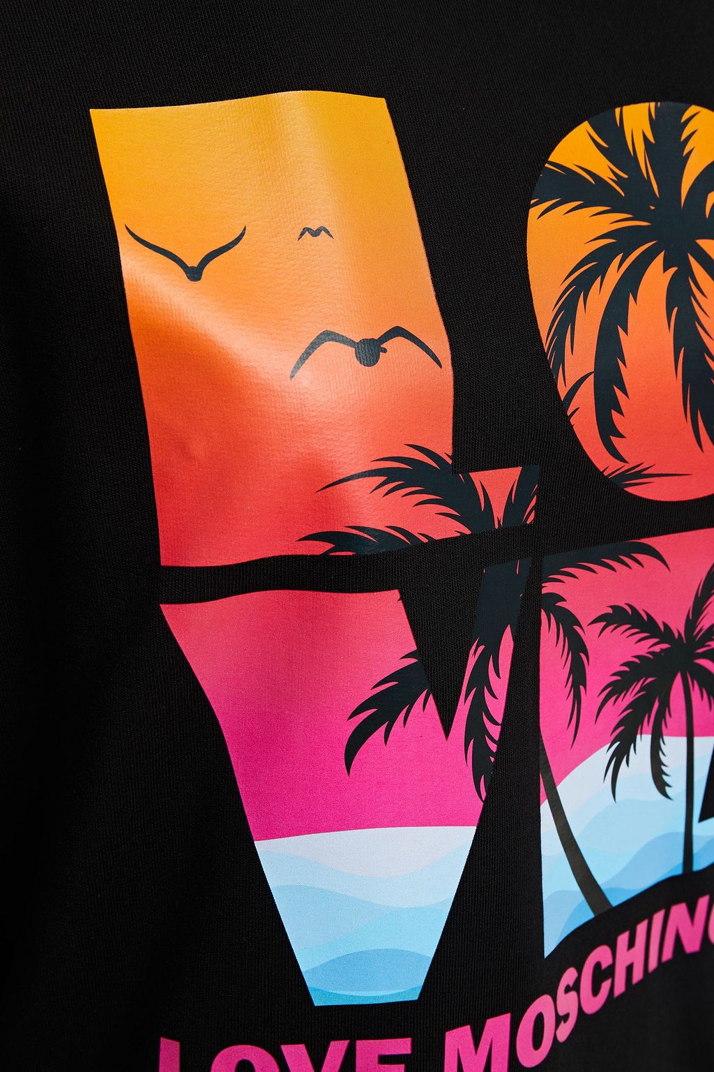 LOVE MOSCHINO Printed French cotton-terry sweatshirt