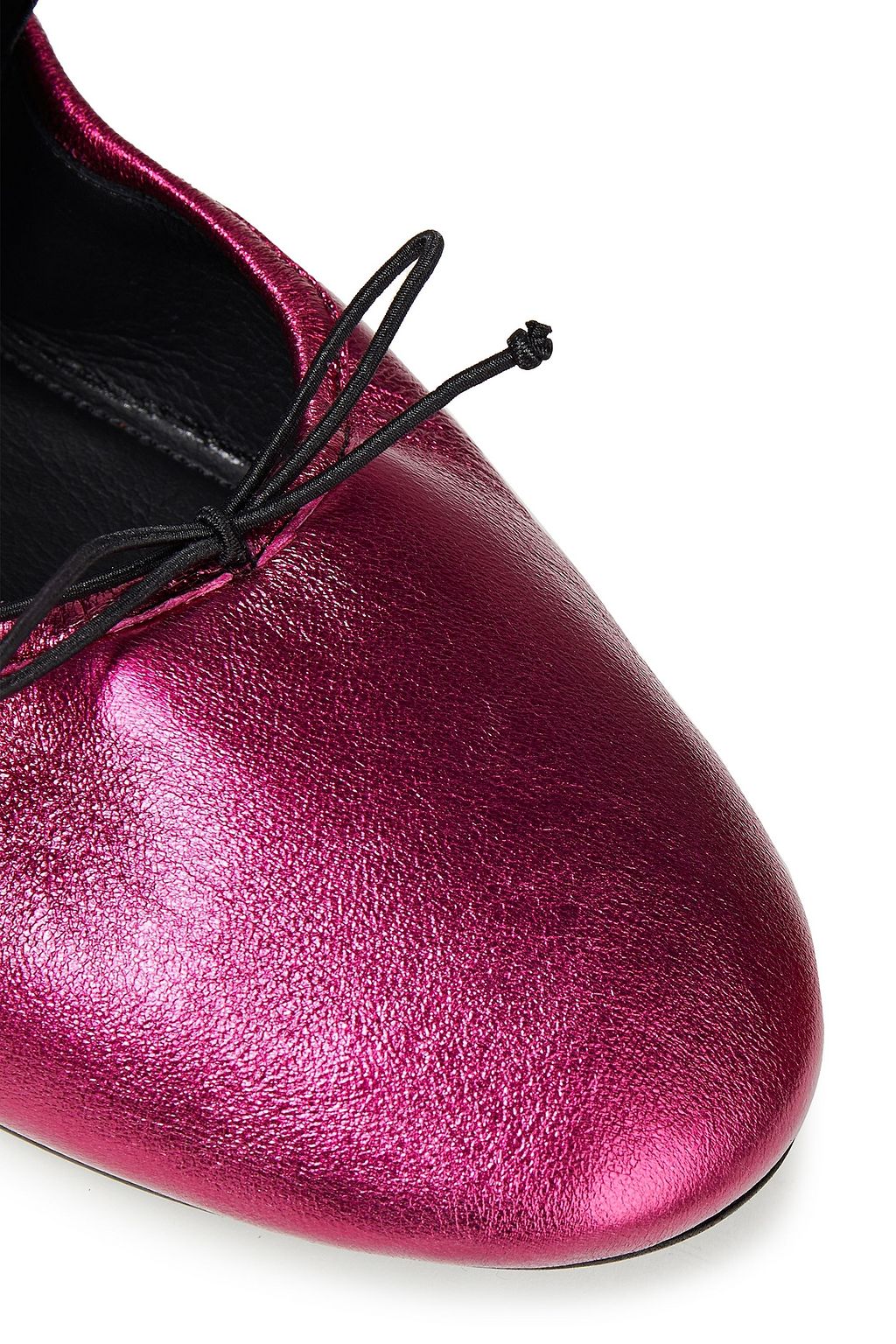MARNI Metallic textured-leather ballet flats