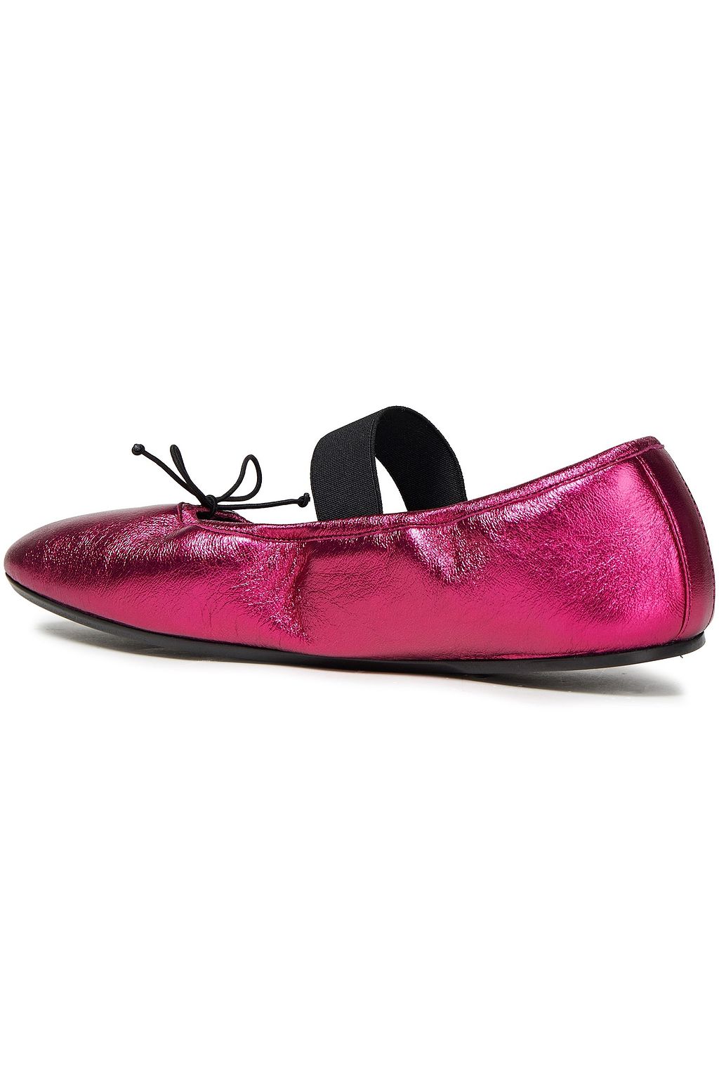 MARNI Metallic textured-leather ballet flats