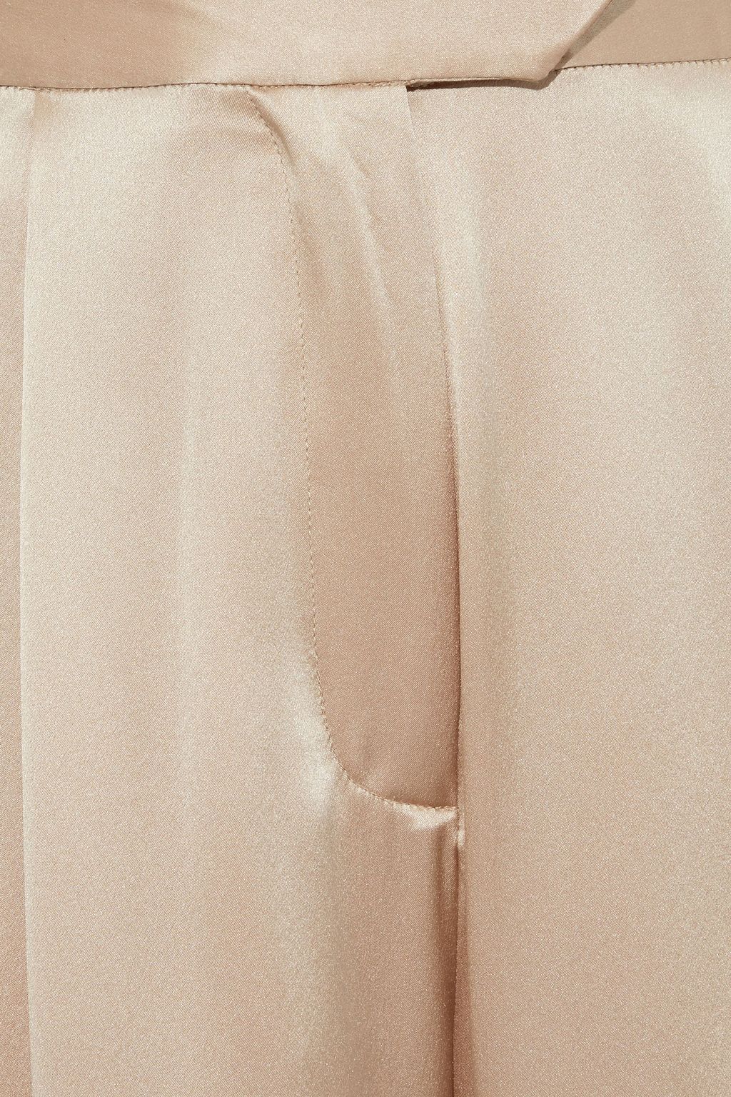 MICHELLE MASON Pleated silk-charmeuse wide-leg pants