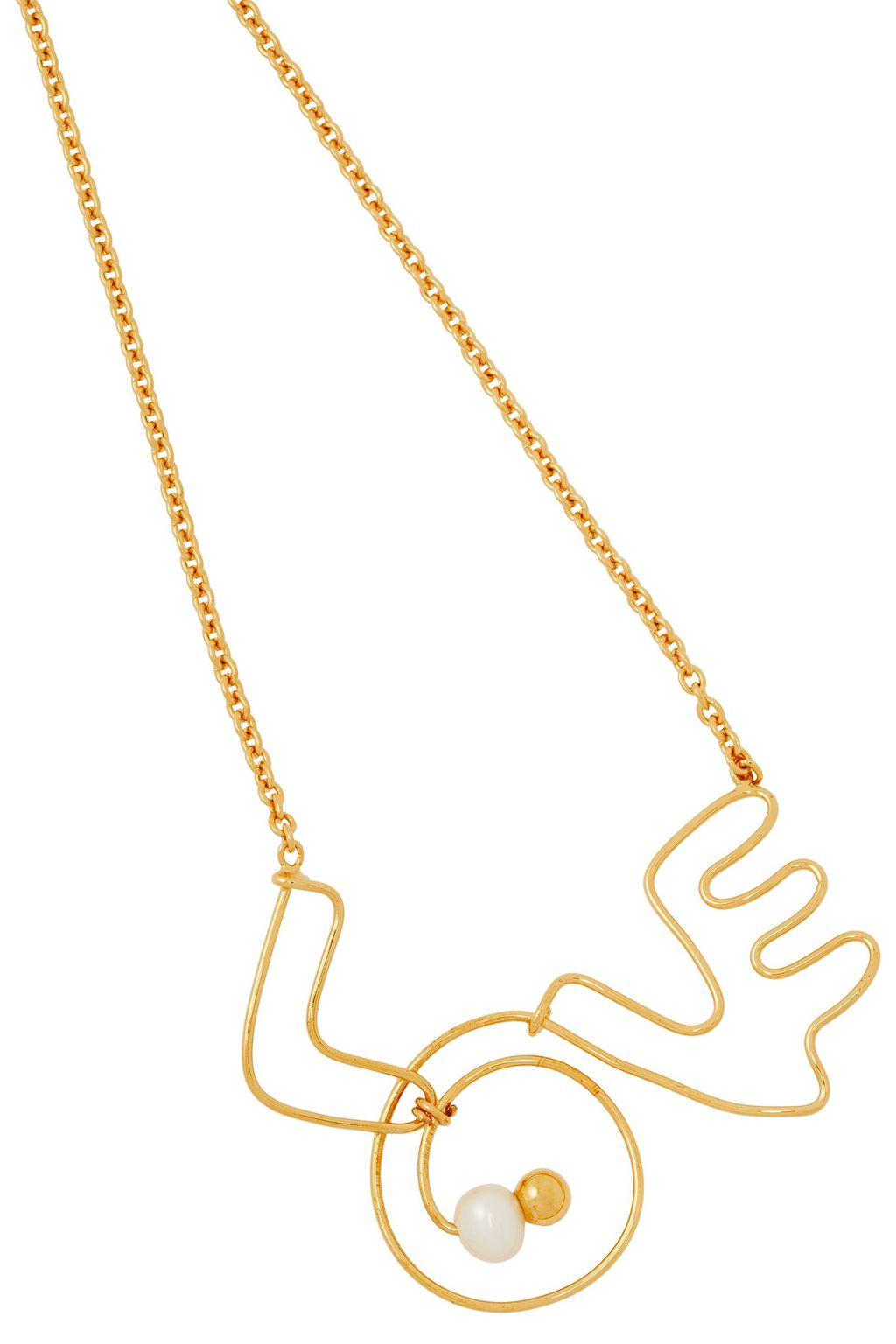 MARNI Gold-tone faux pearl necklace