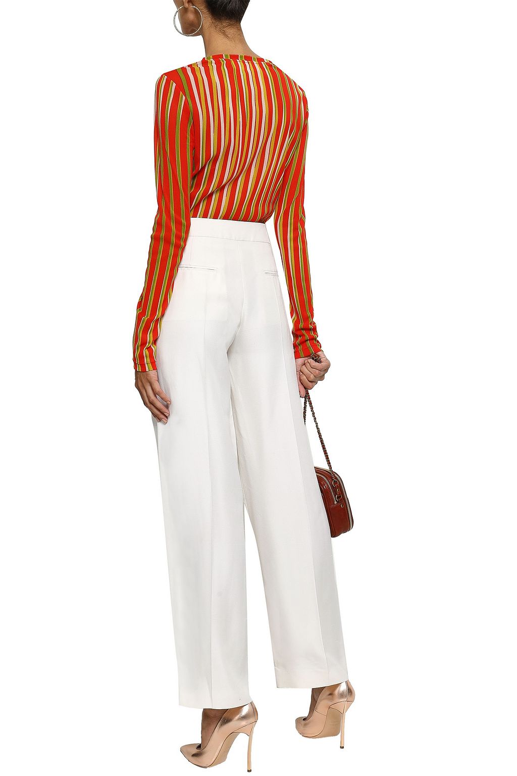 VALENTINO GARAVANI Silk-shantung wide-leg pants