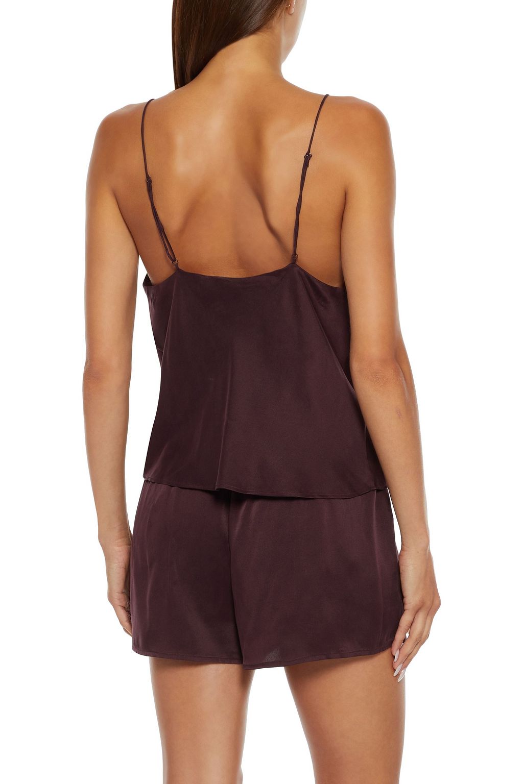 SKIN Tali washed stretch-silk camisole