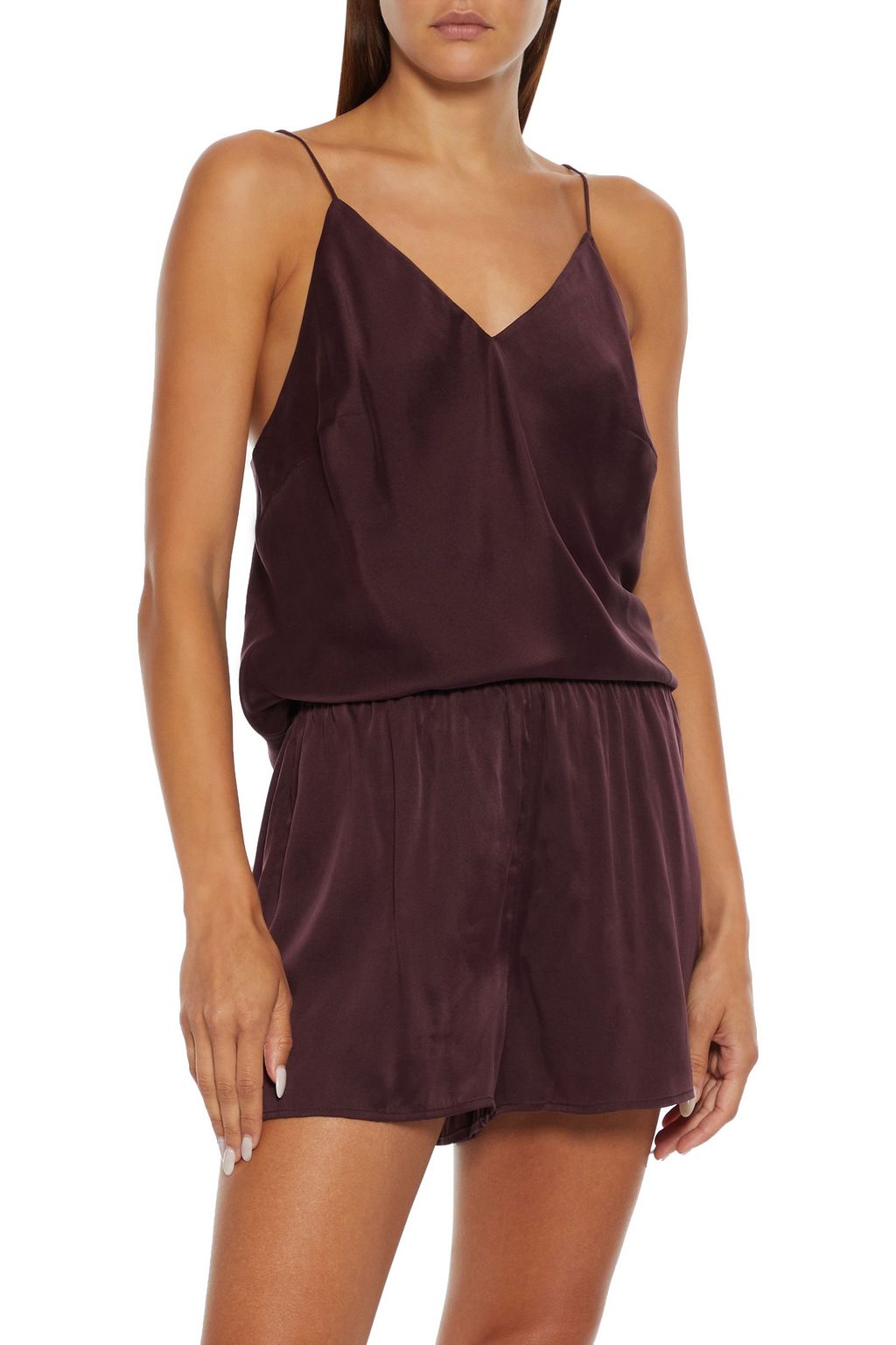 SKIN Tali washed stretch-silk camisole
