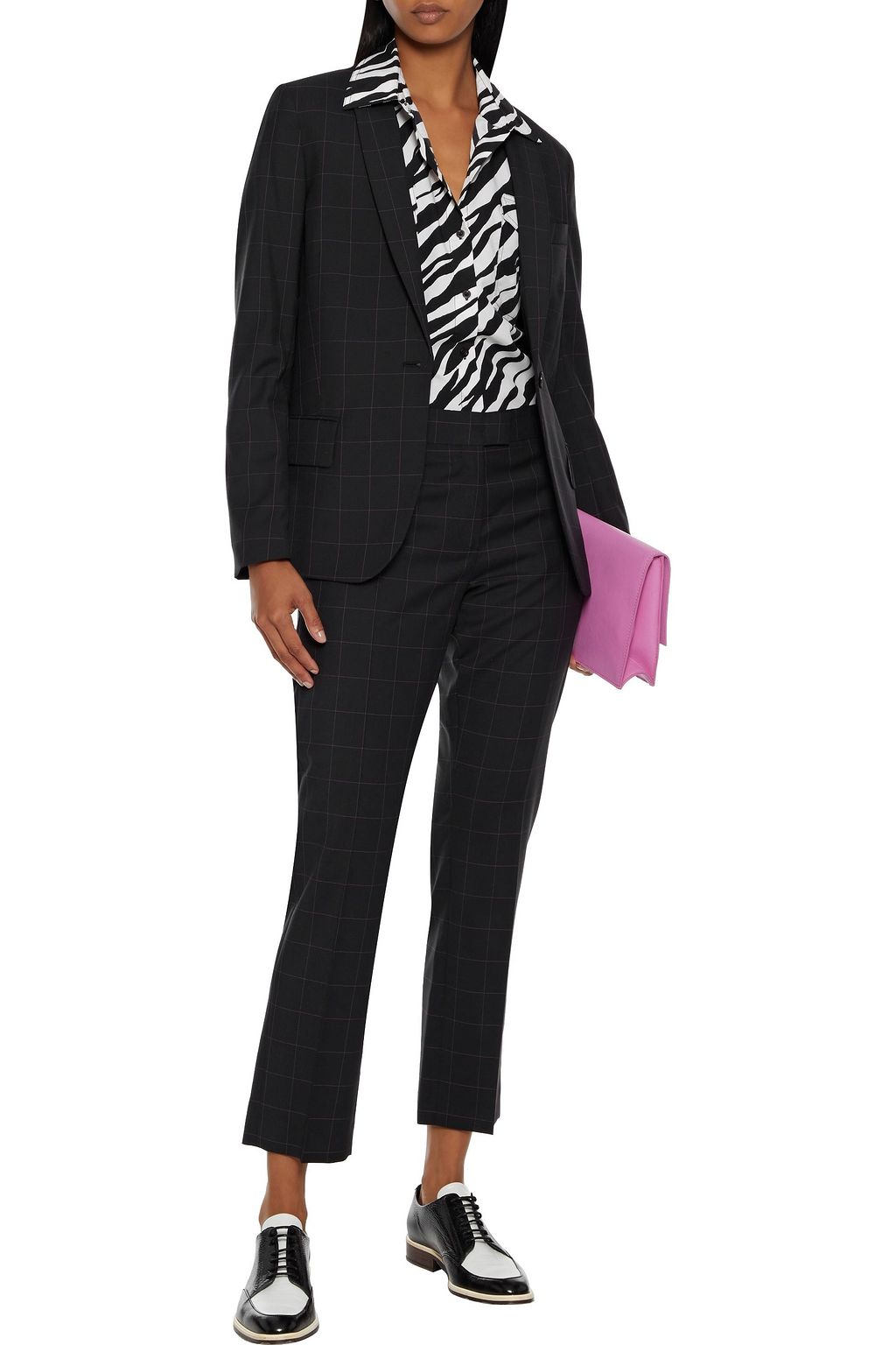 PS PAUL SMITH Checked wool-blend twill straight-leg pants