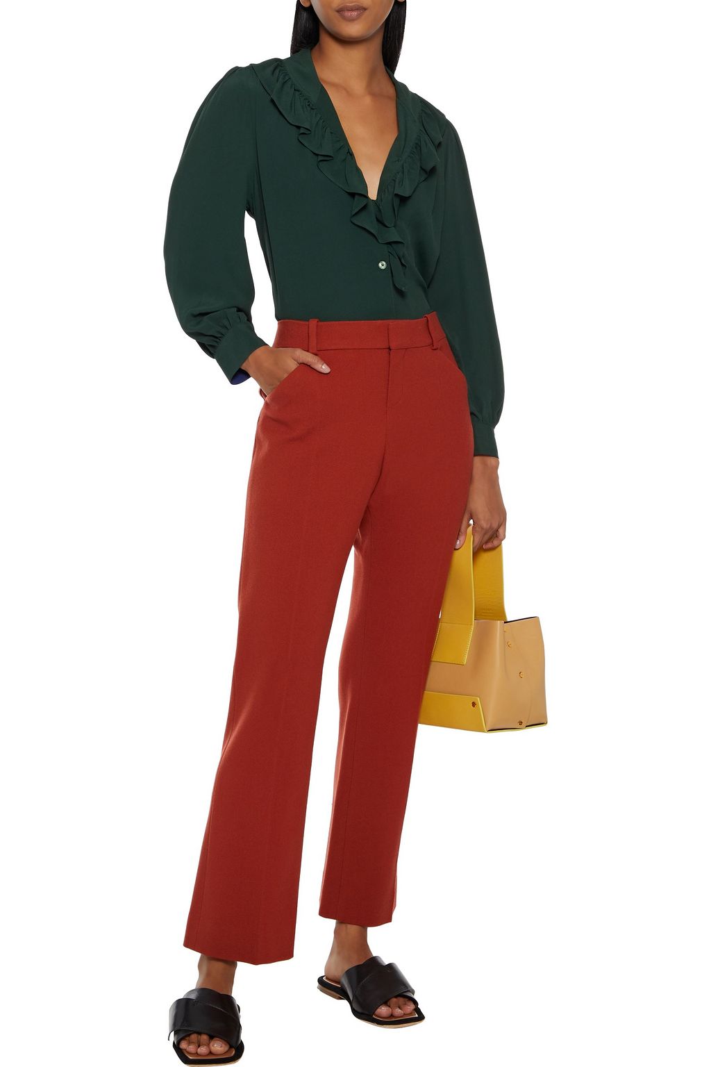 PS PAUL SMITH Ruffle-trimmed crepe blouse