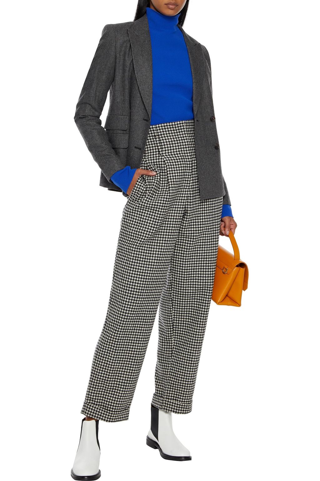 PS PAUL SMITH Double-breasted houndstooth woven blazer
