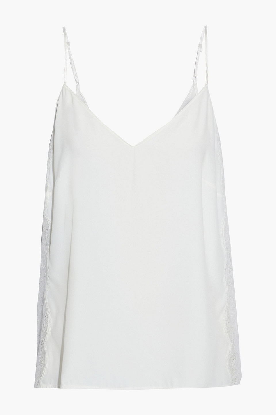 Art et Volupté lace-paneled crepe de chine camisole