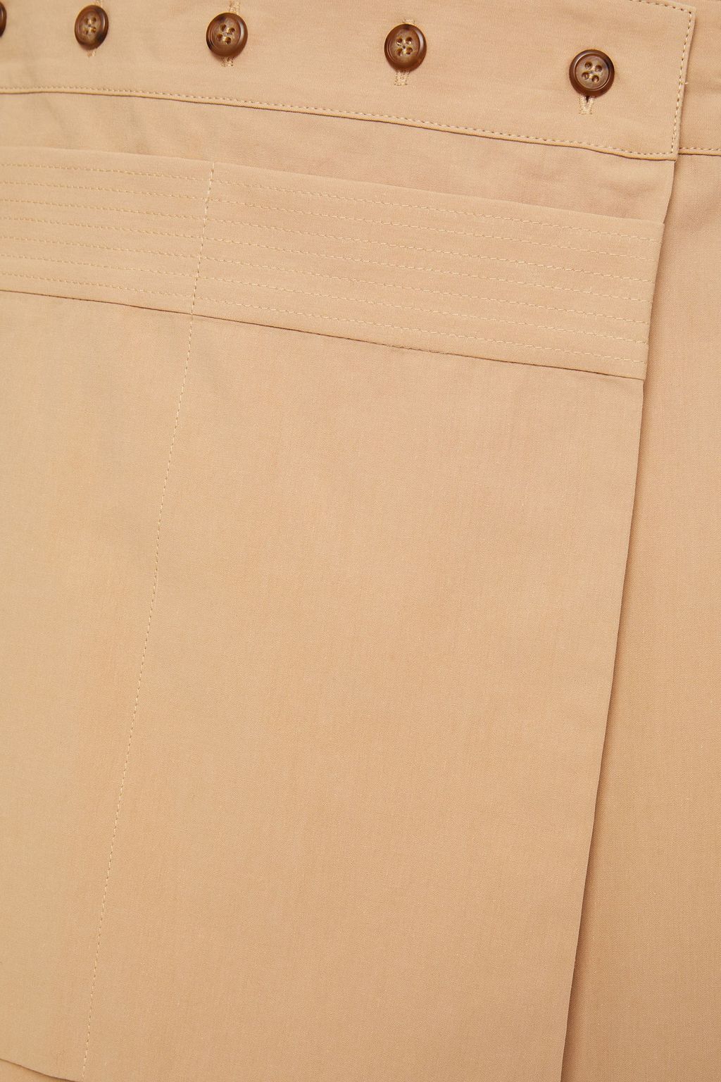 LEE MATHEWS Kei button-detailed cotton-poplin midi wrap skirt