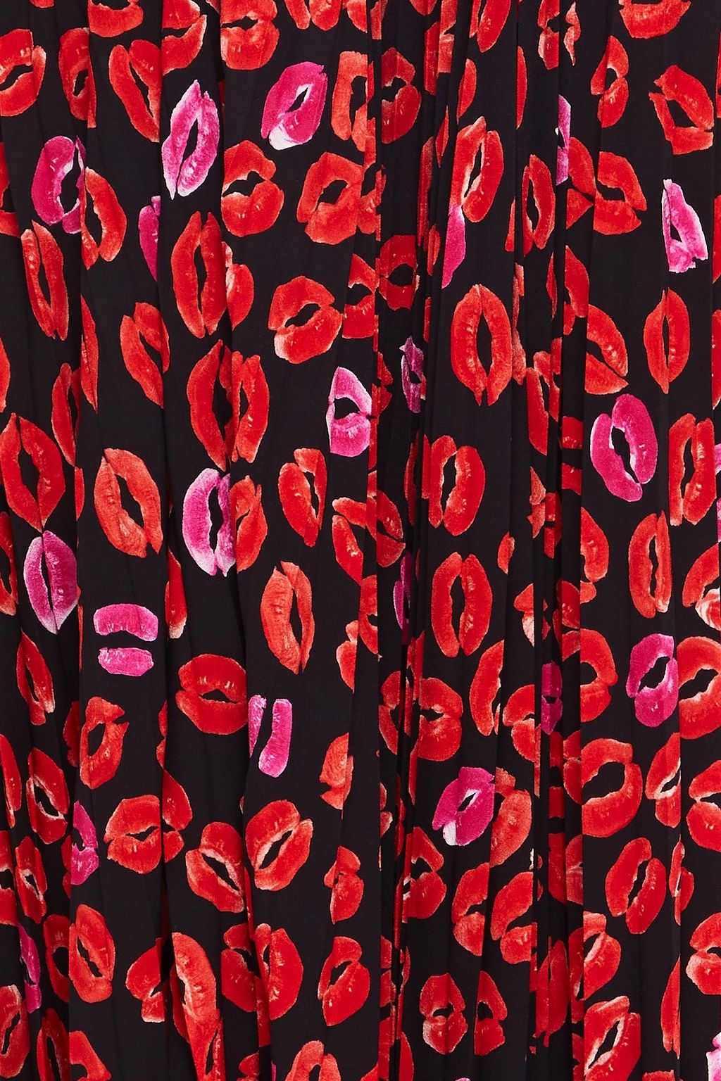 MARNI Pleated printed crepe midi skirt