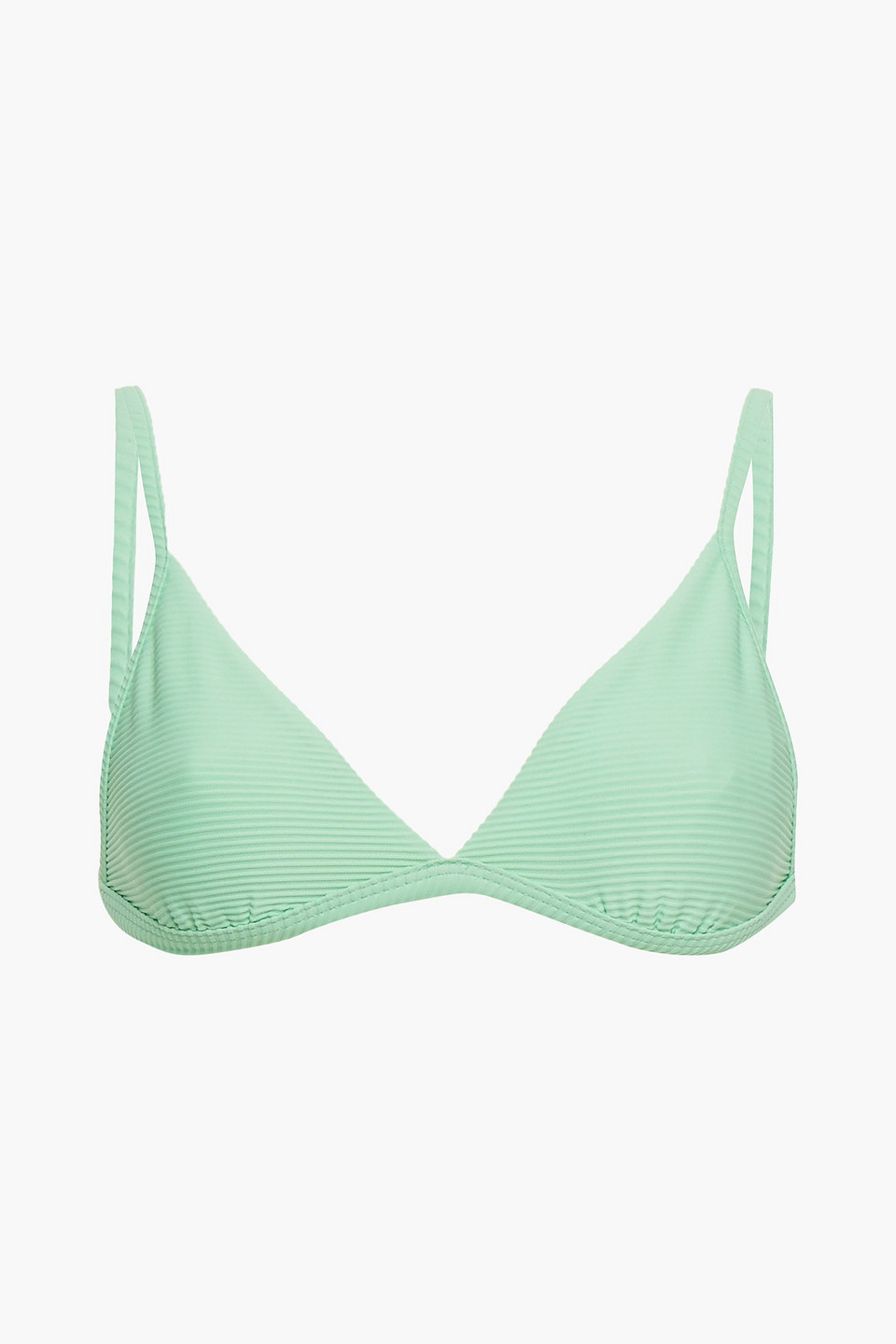 Seafolly Essentials Ribbed Triangle Bikini Top In Mint