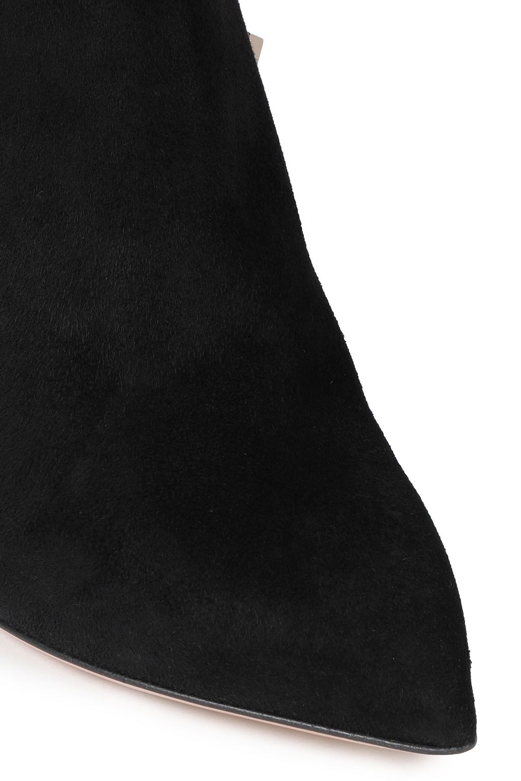 VALENTINO GARAVANI Rockstud leather-trimmed suede ankle boots