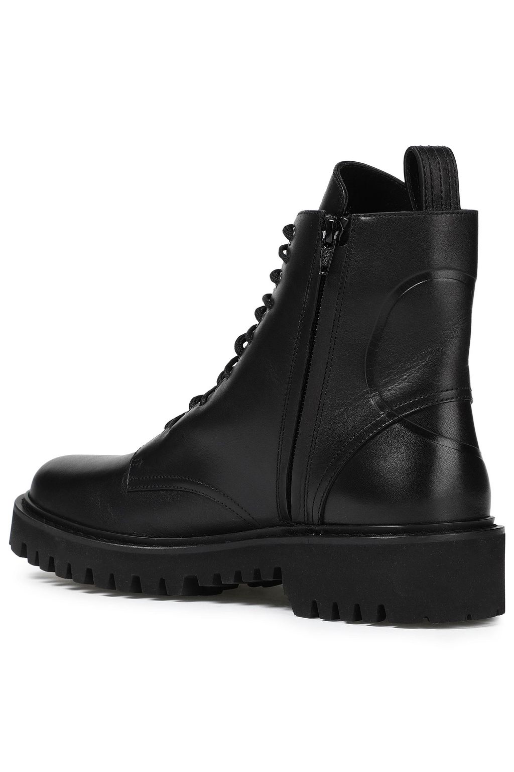 VALENTINO GARAVANI Embossed leather combat boots