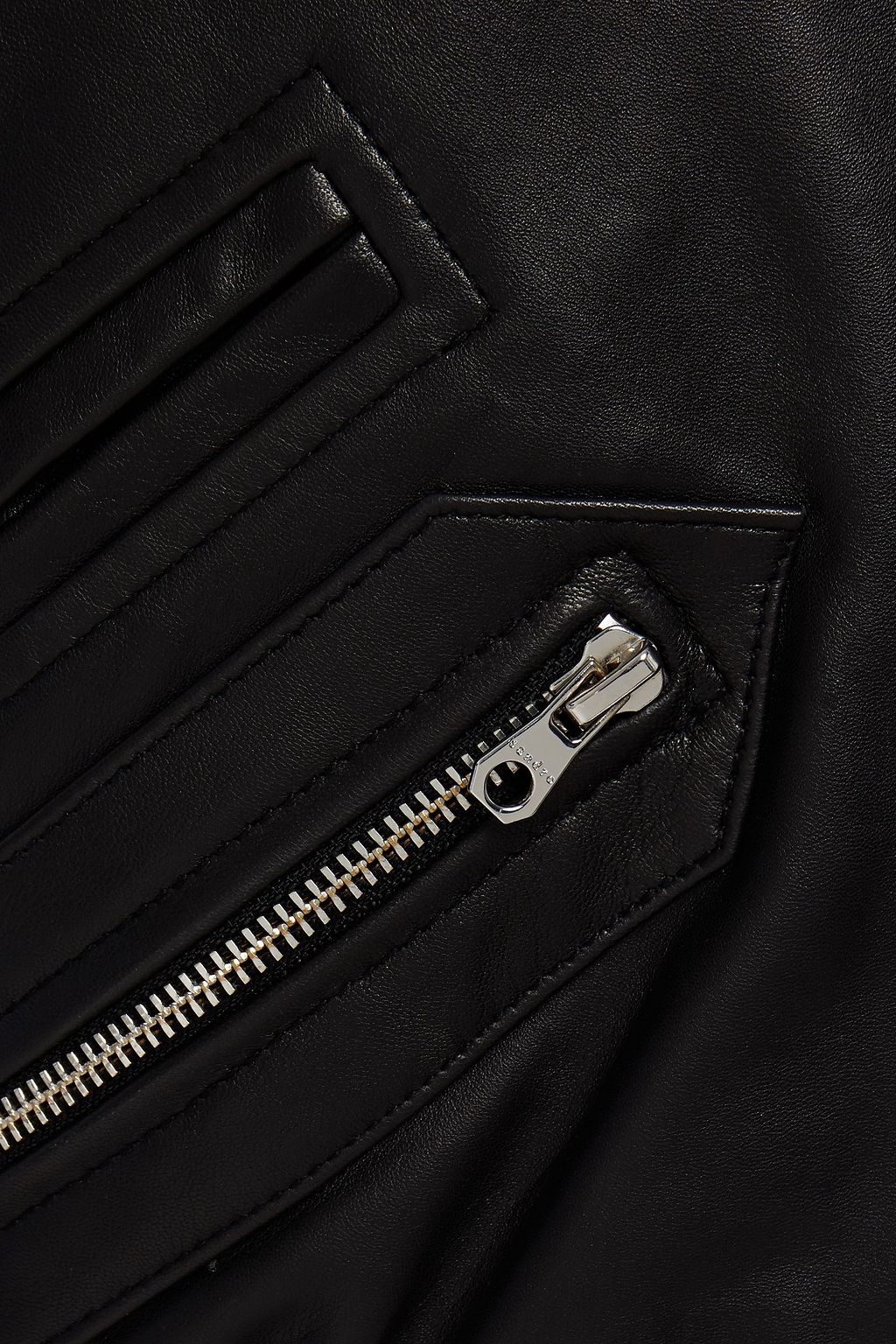 SANDRO Nubuck-paneled leather bomber jacket