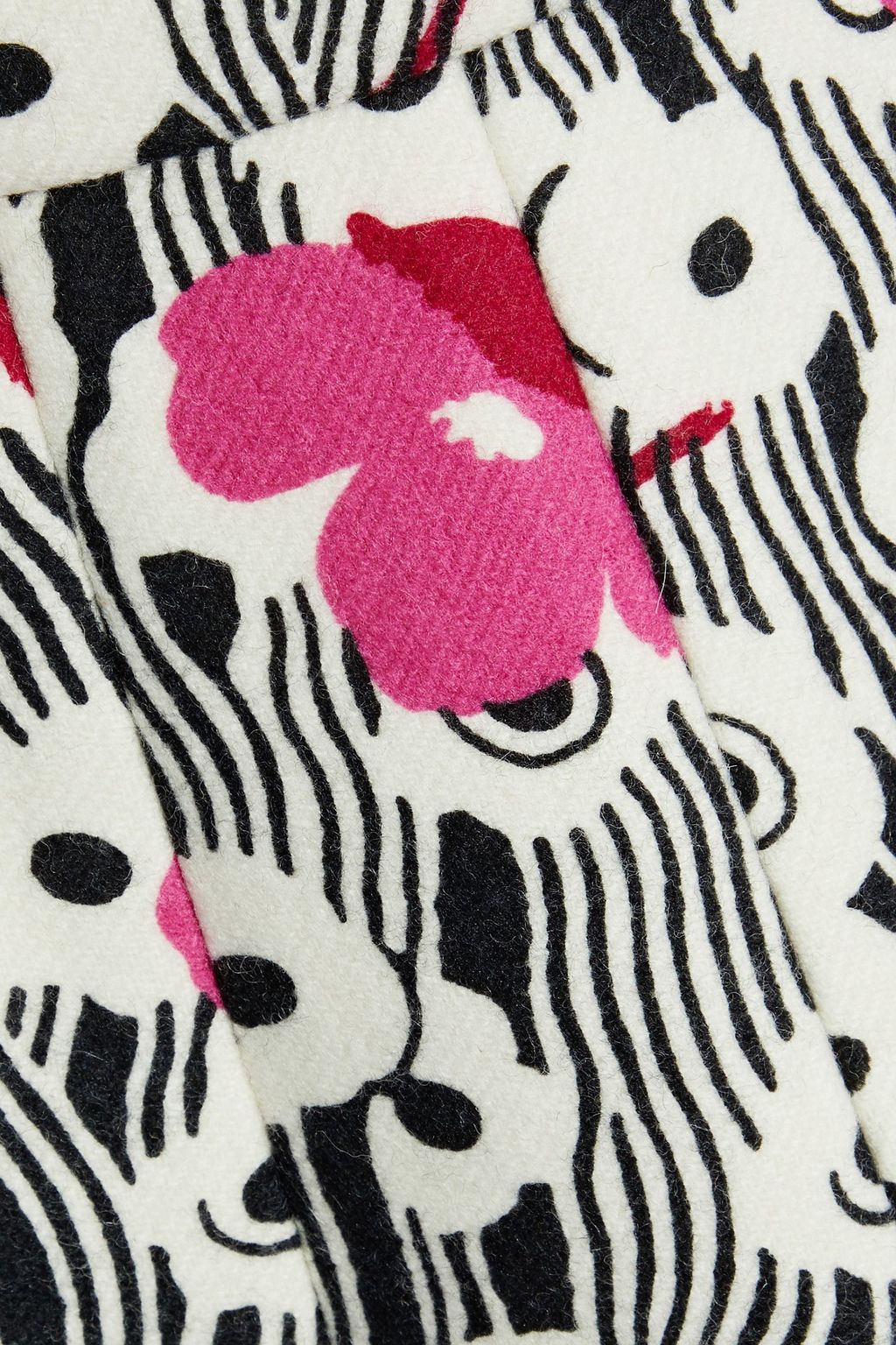 VALENTINO GARAVANI Floral-print wool-felt skirt