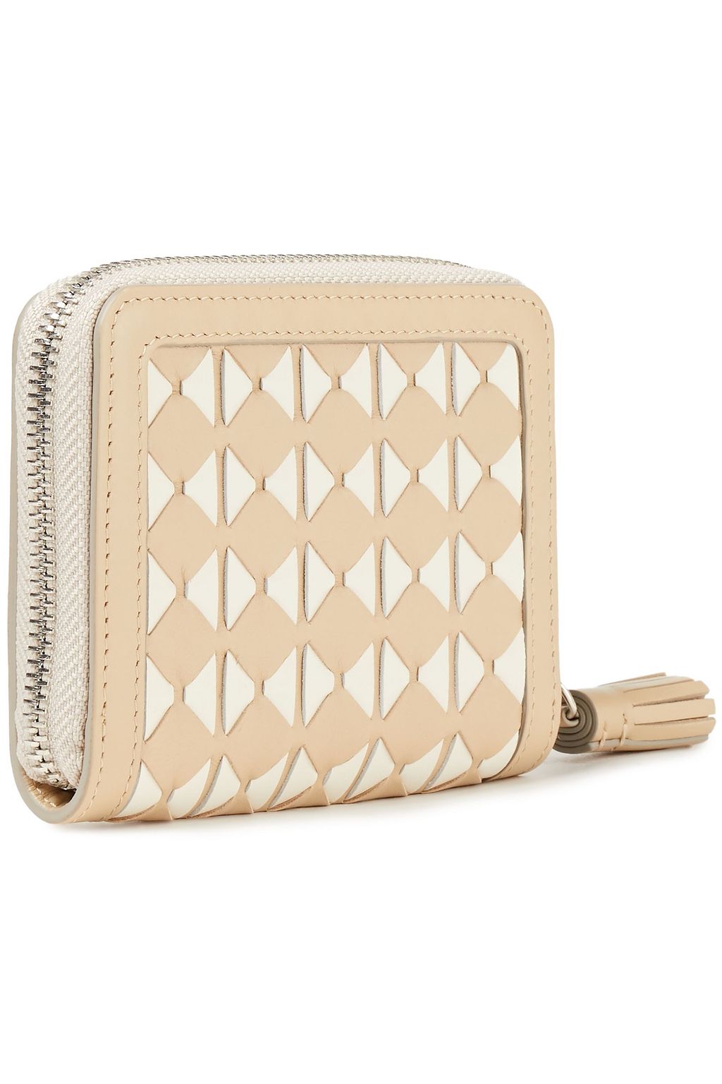 SERAPIAN Tasseled mosaico leather wallet