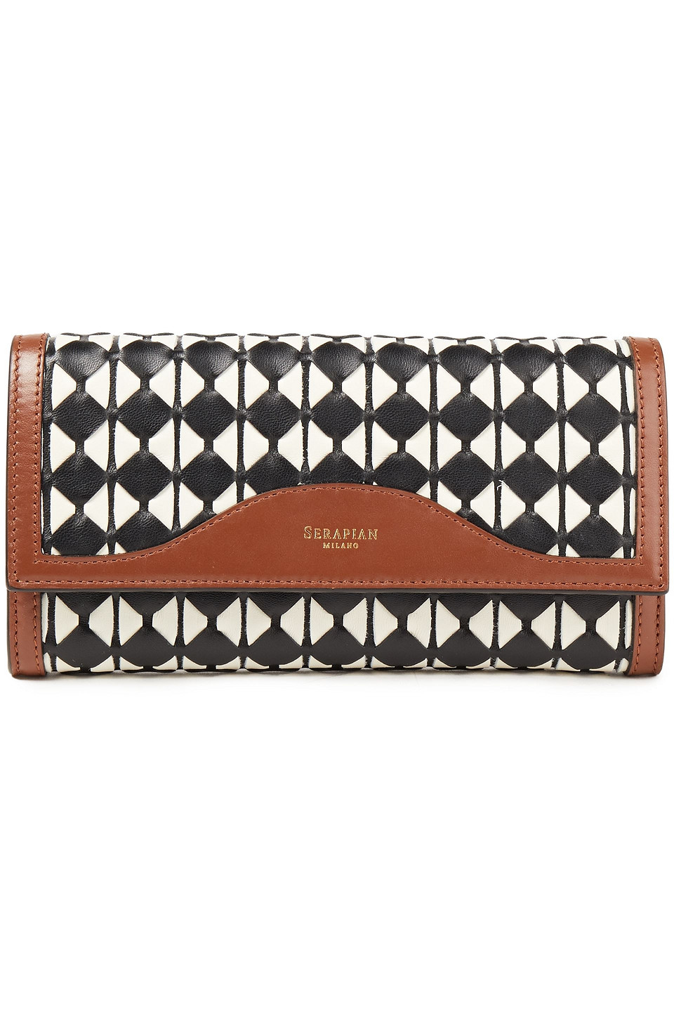 Serapian Woman Mosaico Leather Wallet Brown Size --