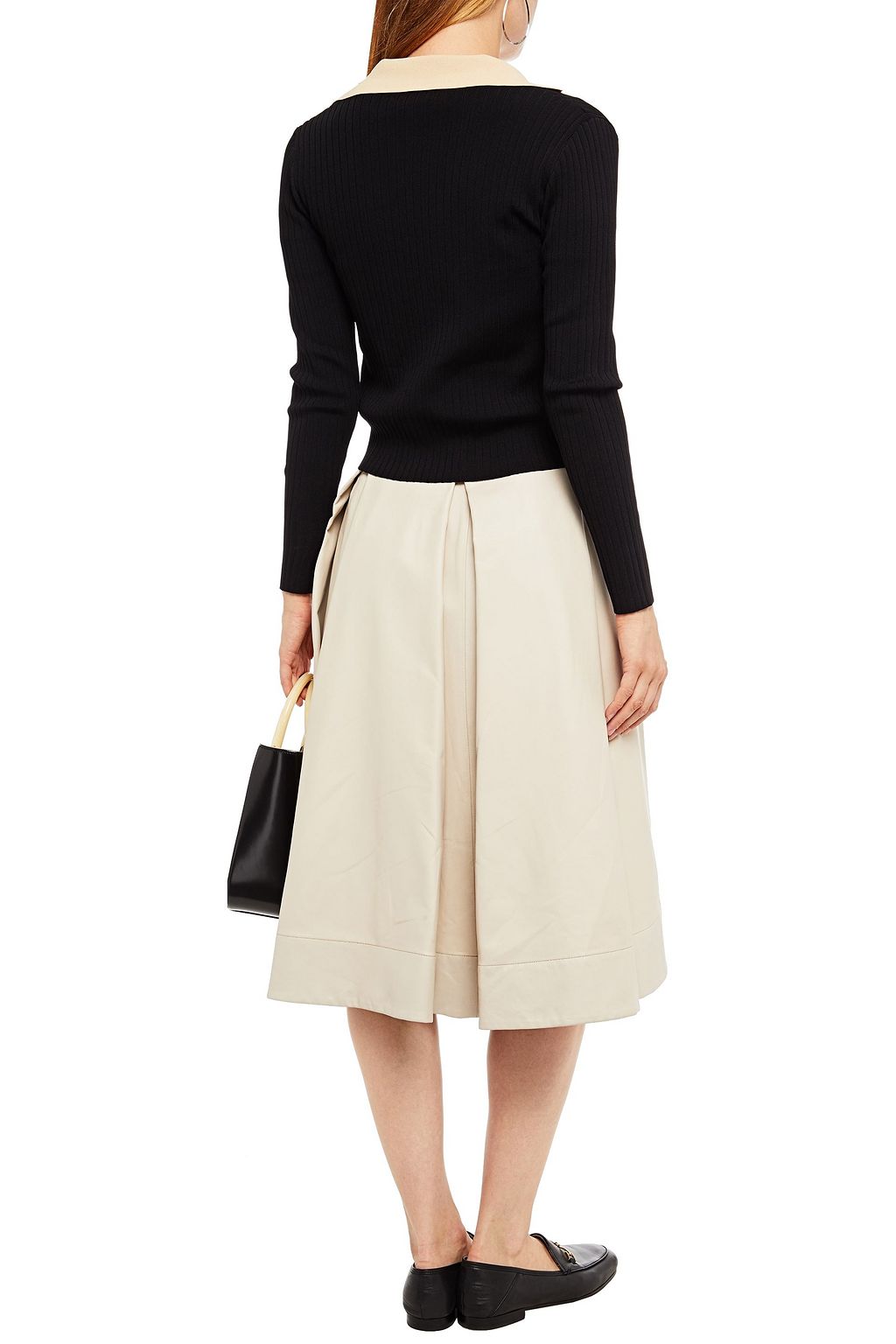 MARNI Pleated leather skirt