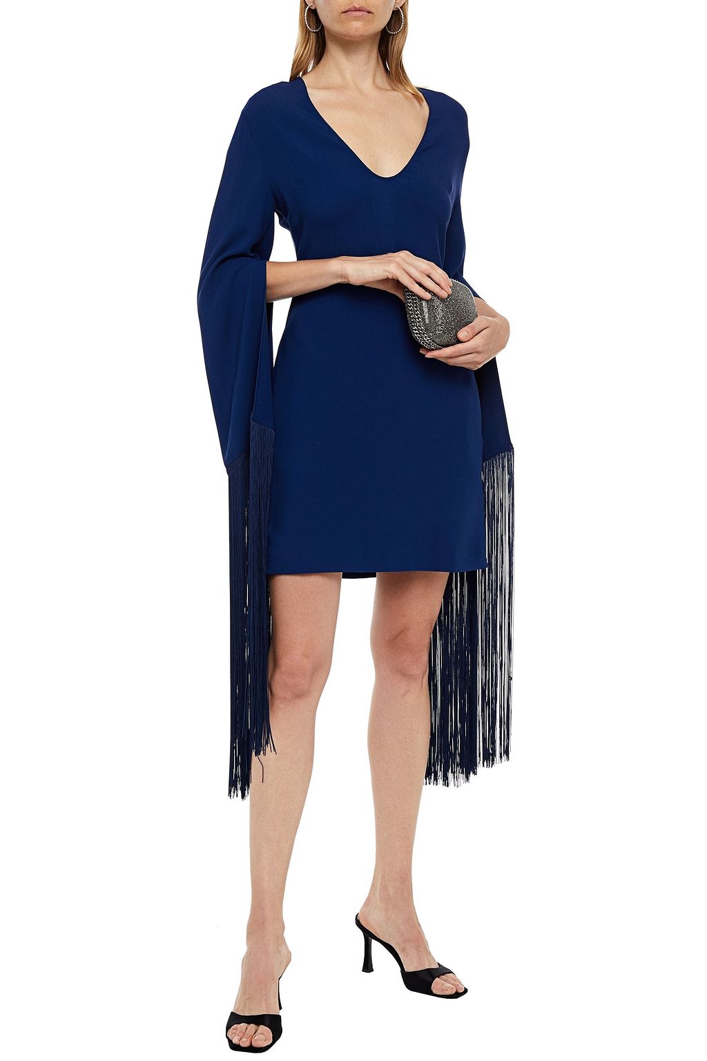 STELLA MCCARTNEY Fringed stretch-crepe mini dress