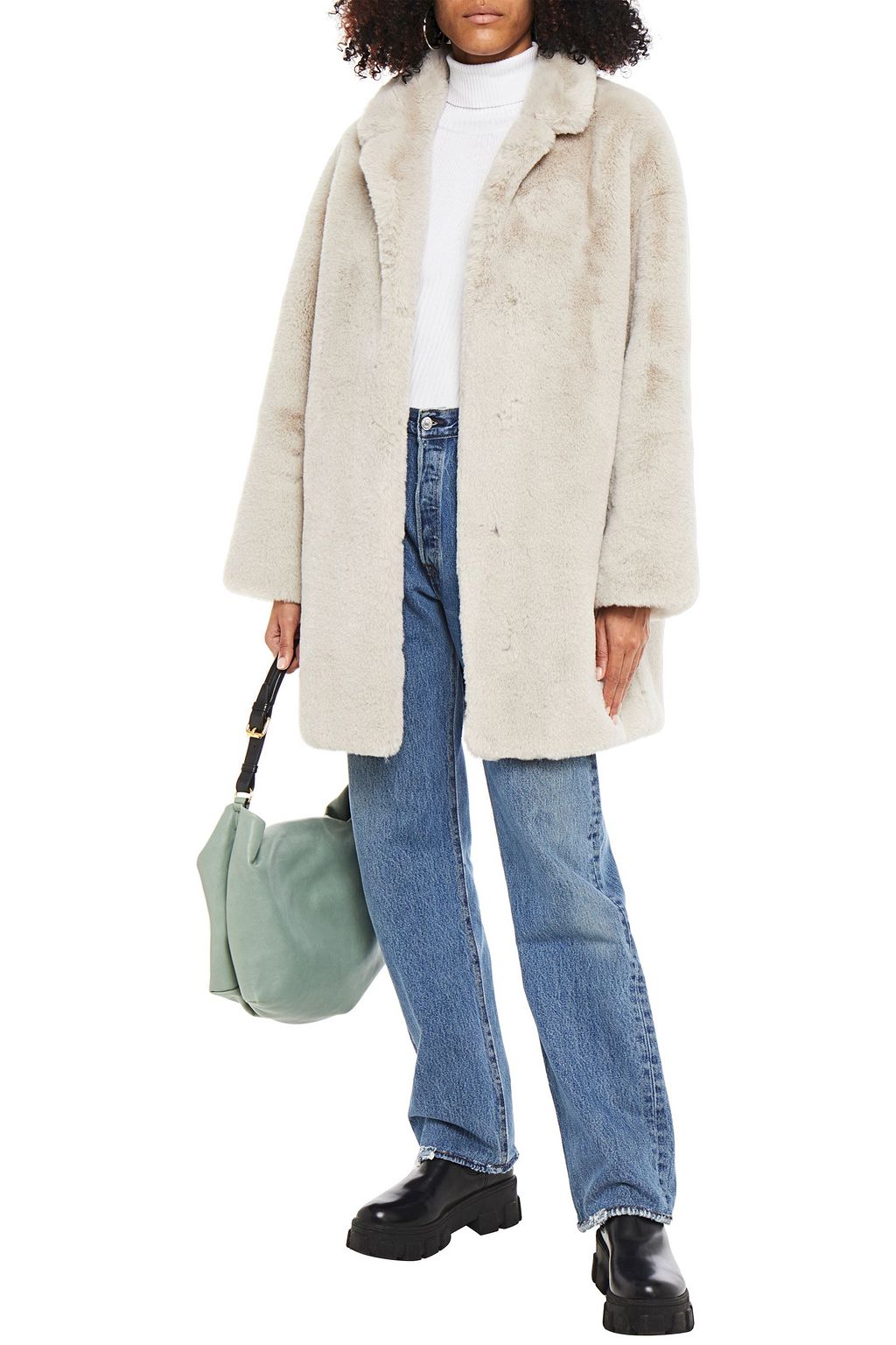 SANDRO Fanye faux fur coat