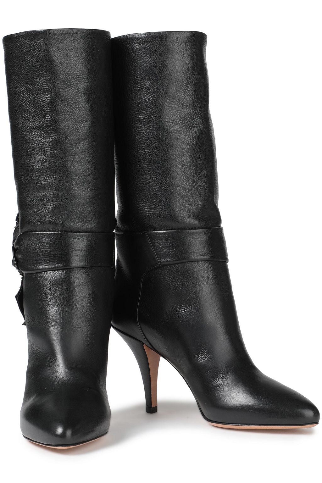 VALENTINO GARAVANI Rockstud bow-detailed leather boots