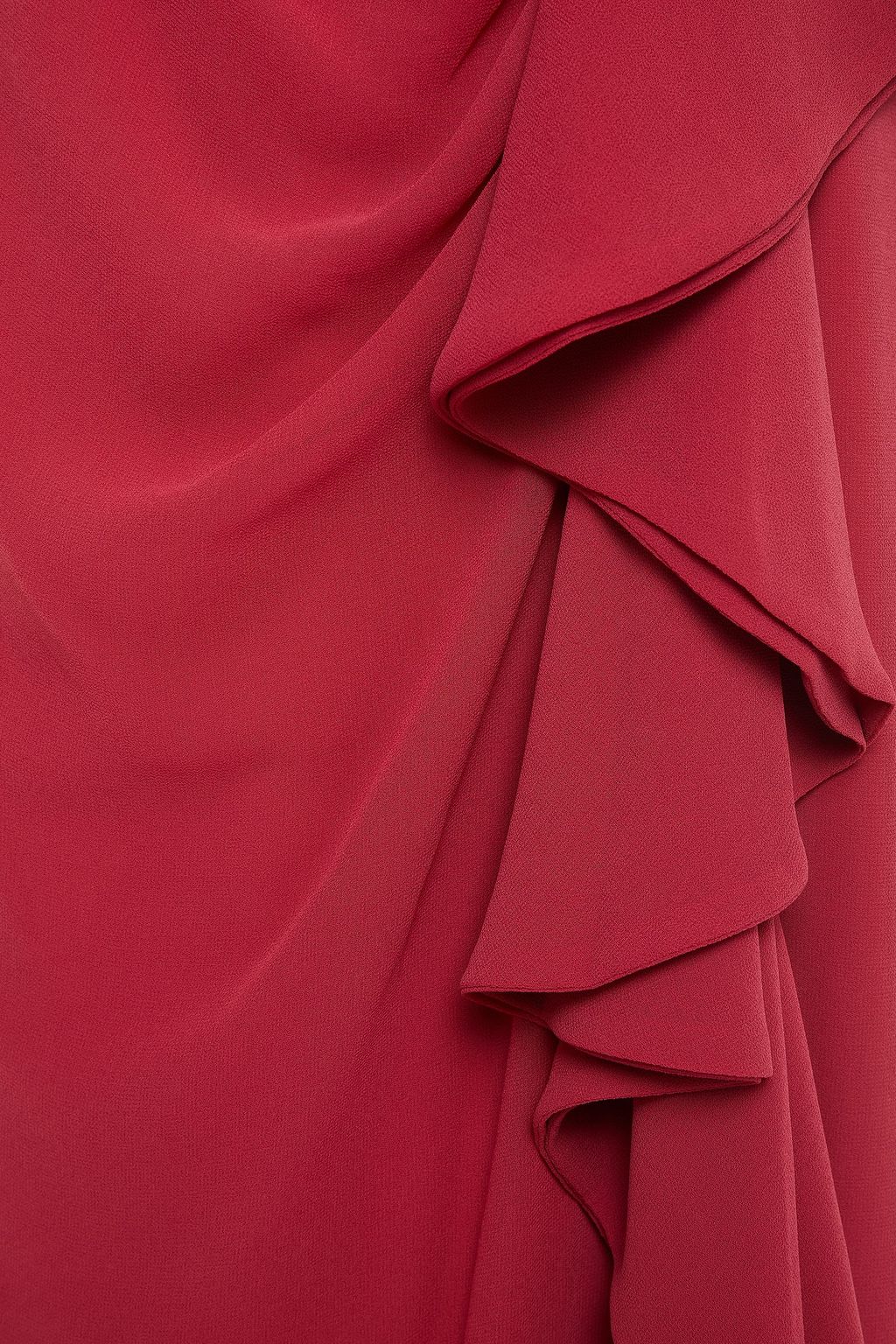 BADGLEY MISCHKA Wrap-effect ruffled georgette gown