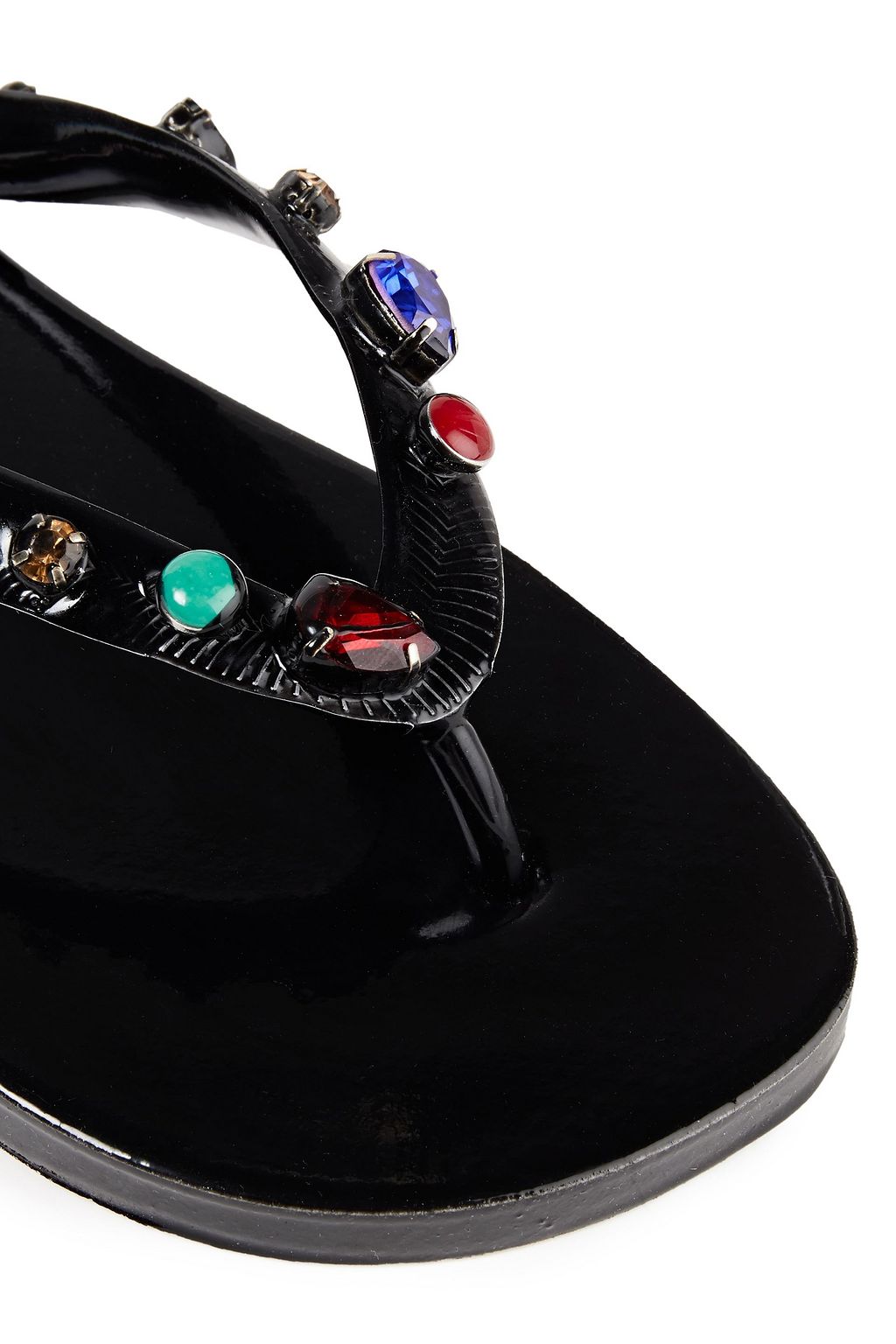 MARNI Crystal-embellished rubber flip flops