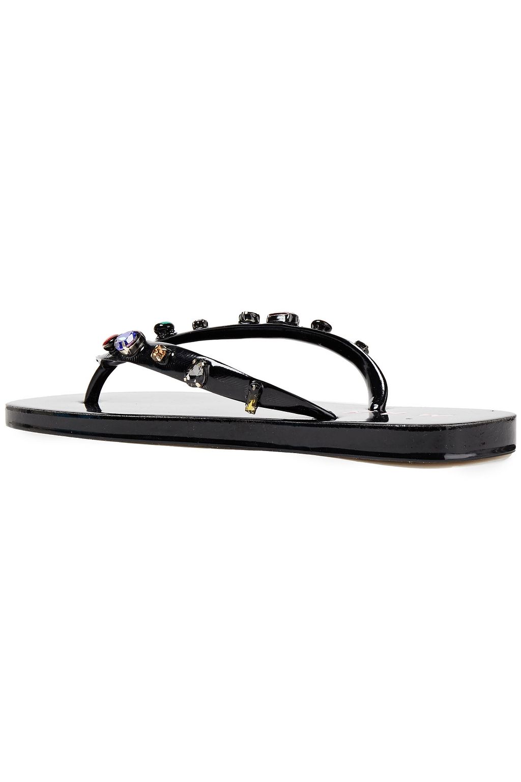 MARNI Crystal-embellished rubber flip flops