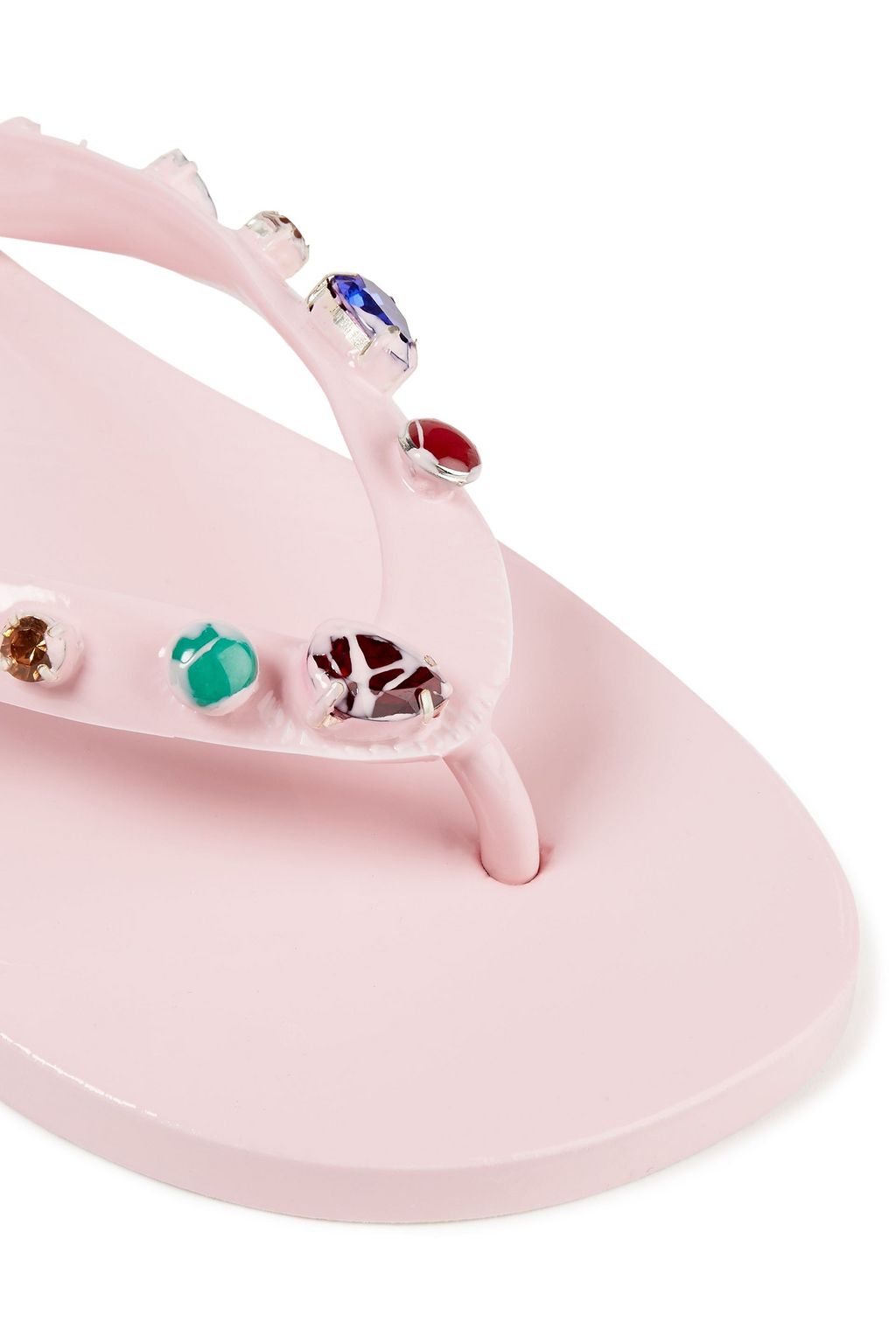 MARNI Crystal-embellished rubber flip flops