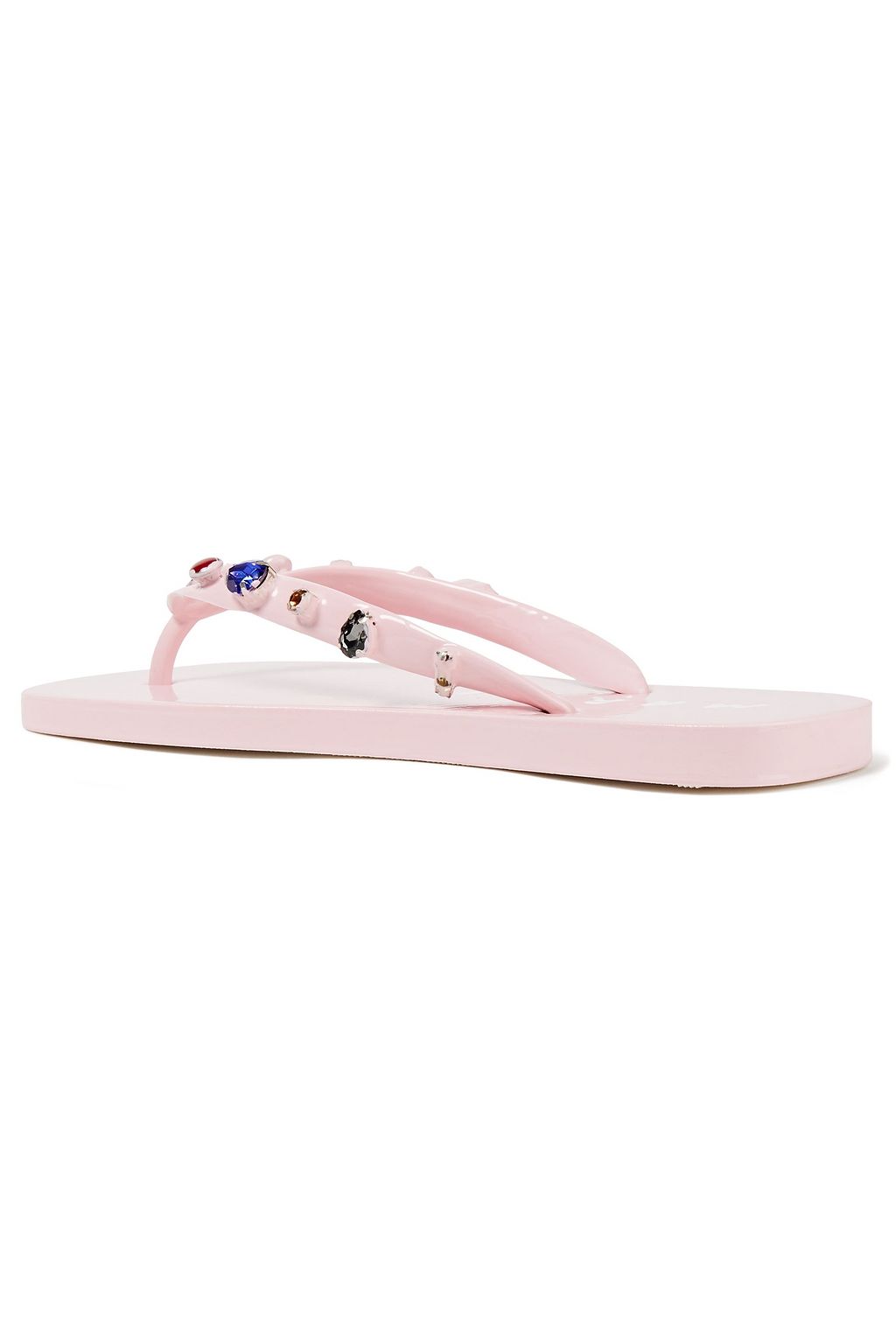 MARNI Crystal-embellished rubber flip flops