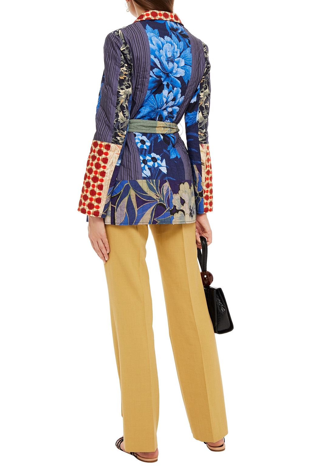 ETRO Floripa belted patchwork printed cotton blazer