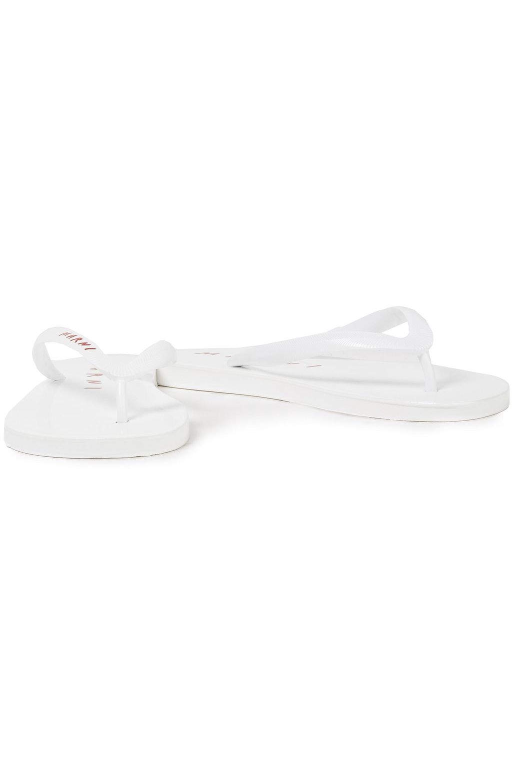 MARNI Logo-print coated rubber flip flops