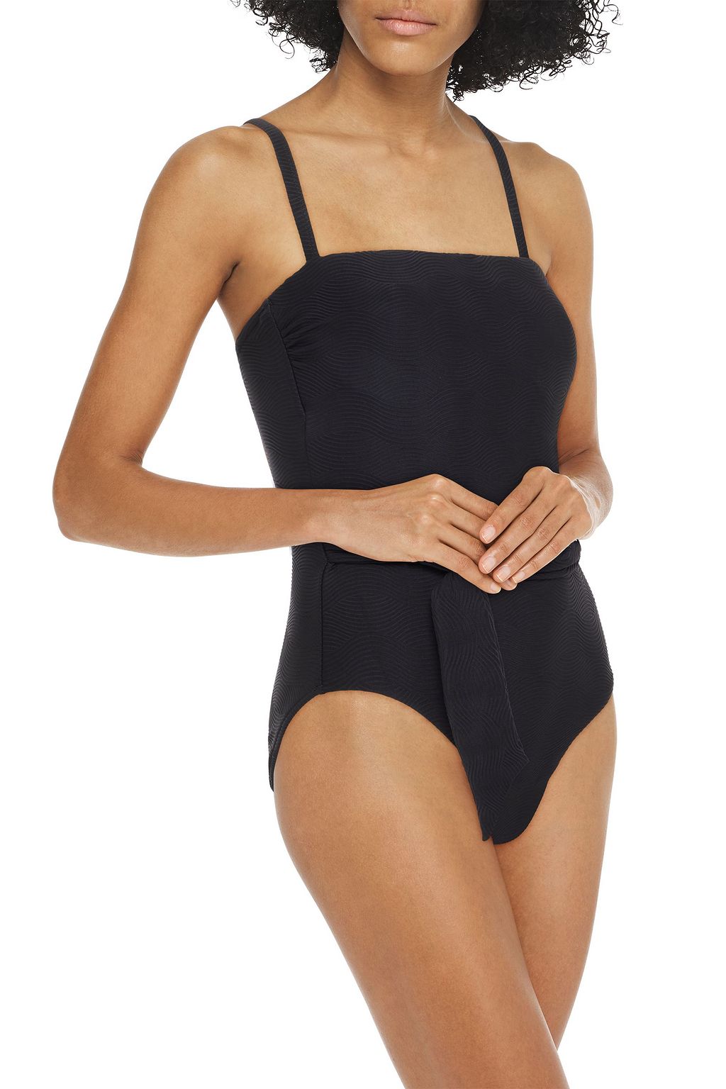 SEAFOLLY Capri Sea belted textured swimsuit