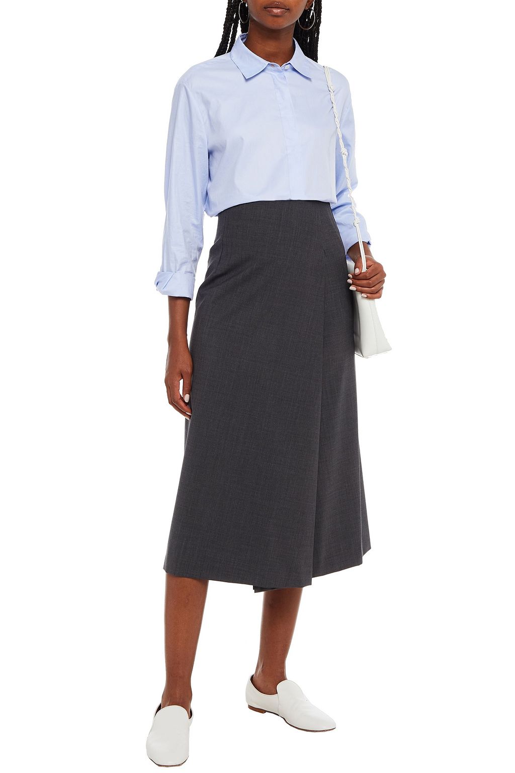 BRUNELLO CUCINELLI Wool-blend midi skirt