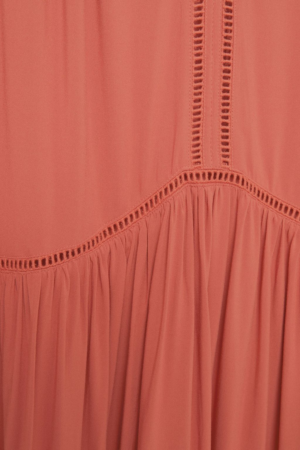 SEAFOLLY Lattice-trimmed gathered woven beach dress