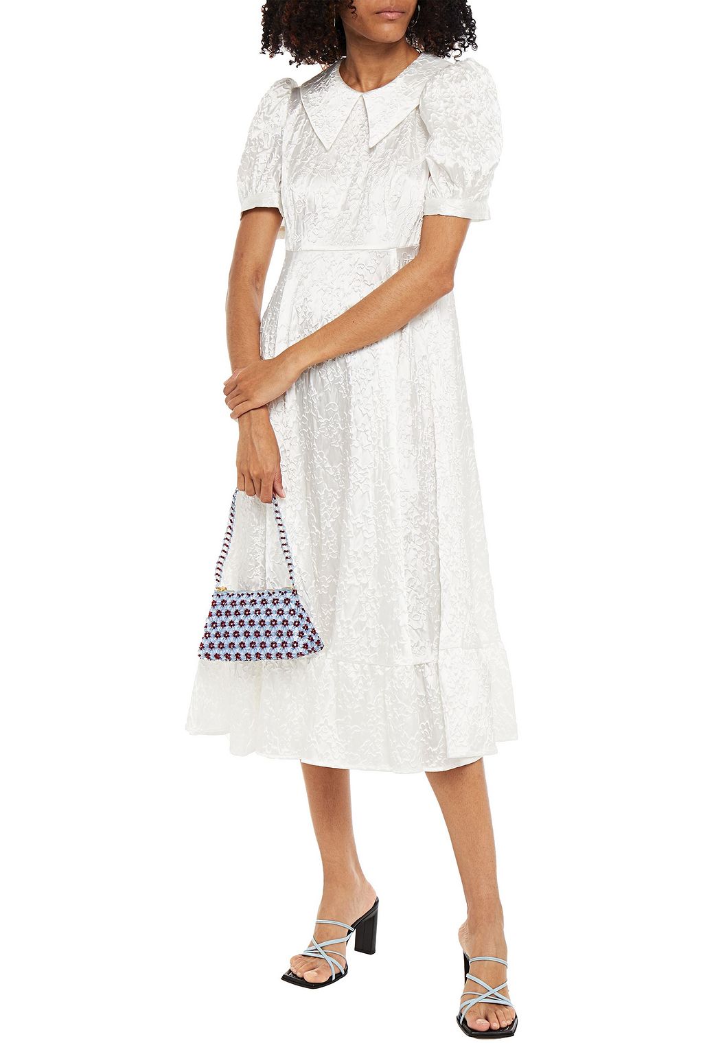 SHRIMPS Embossed satin midi dress