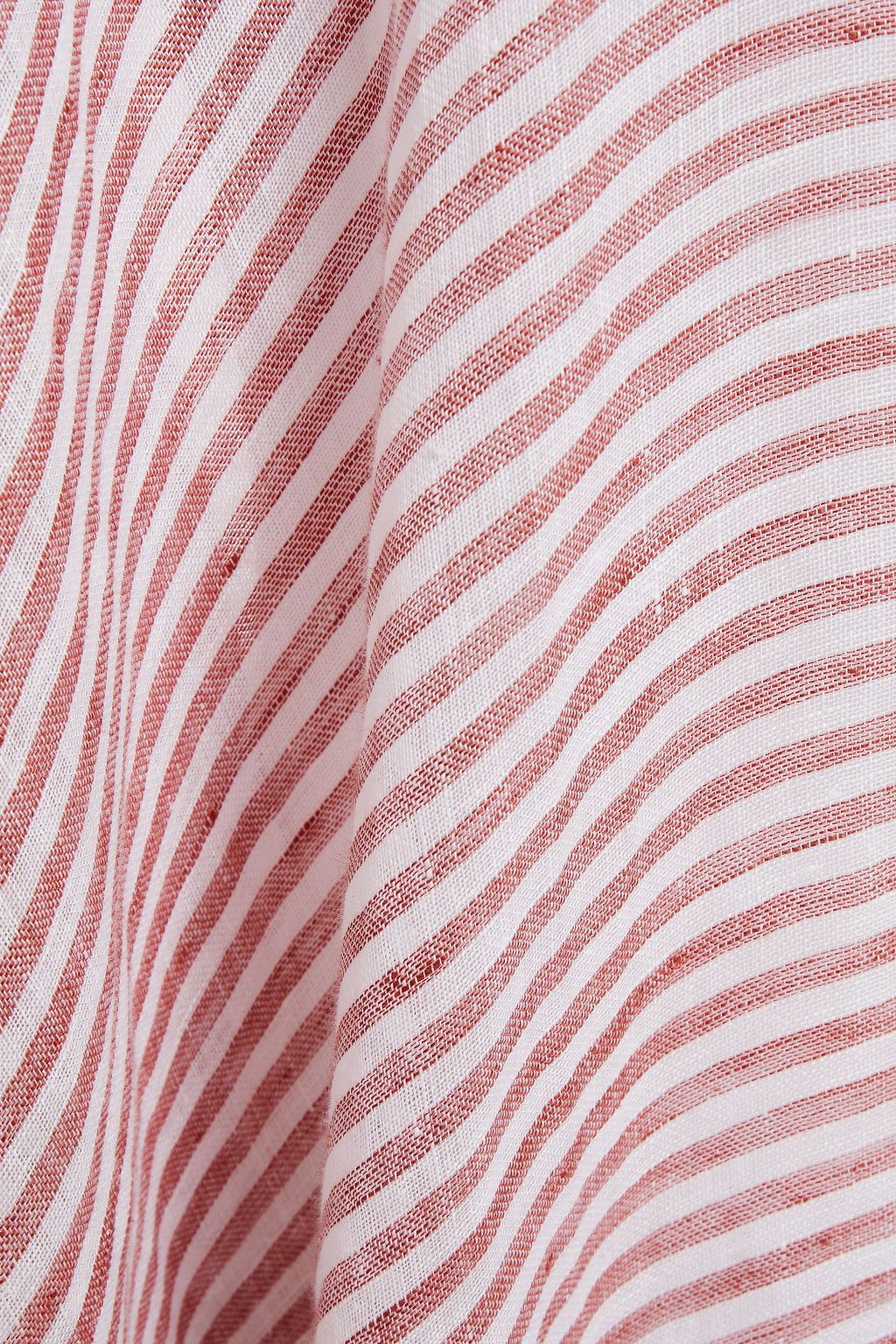 SEAFOLLY Tasseled striped linen-gauze coverup
