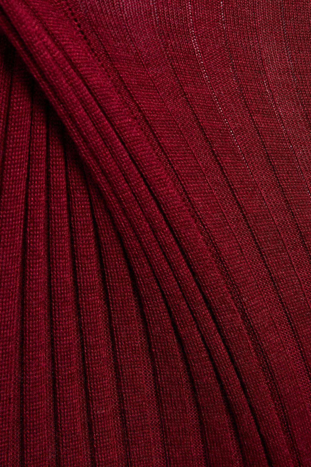 STELLA MCCARTNEY Ribbed wool and silk-blend flared pants