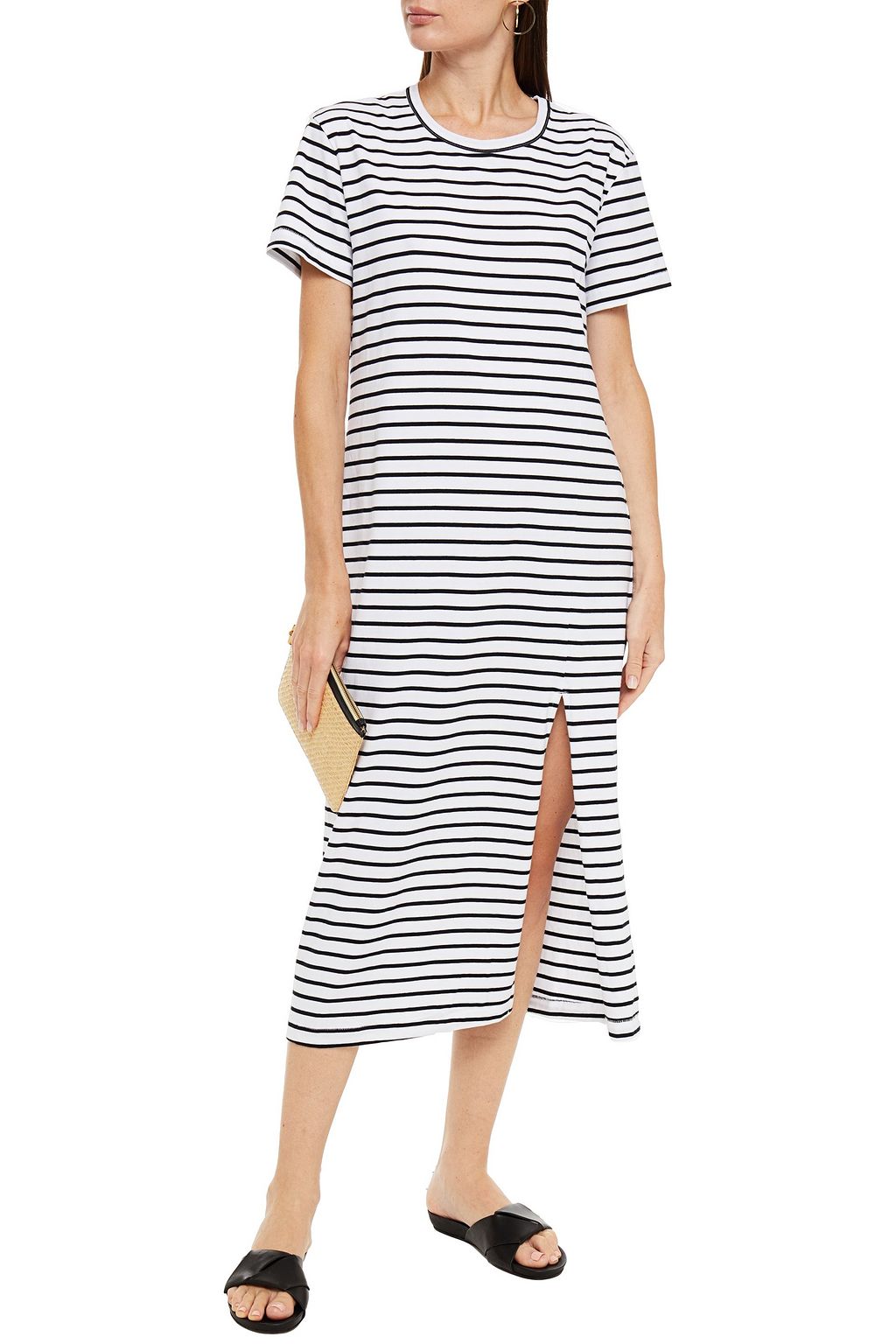 SEAFOLLY Striped cotton-jersey midi dress