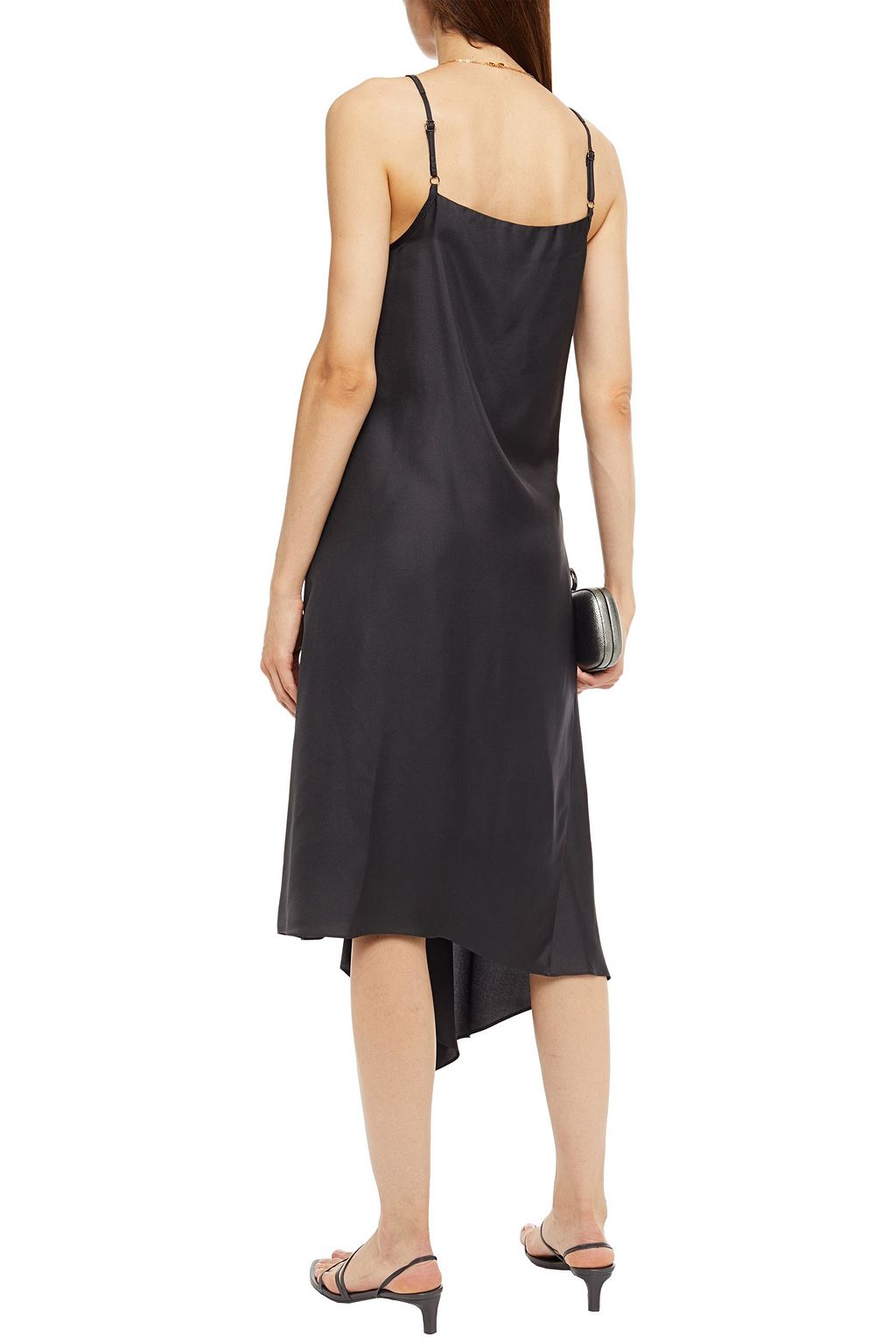 BRUNELLO CUCINELLI Bead-embellished pleated silk-twill midi dress