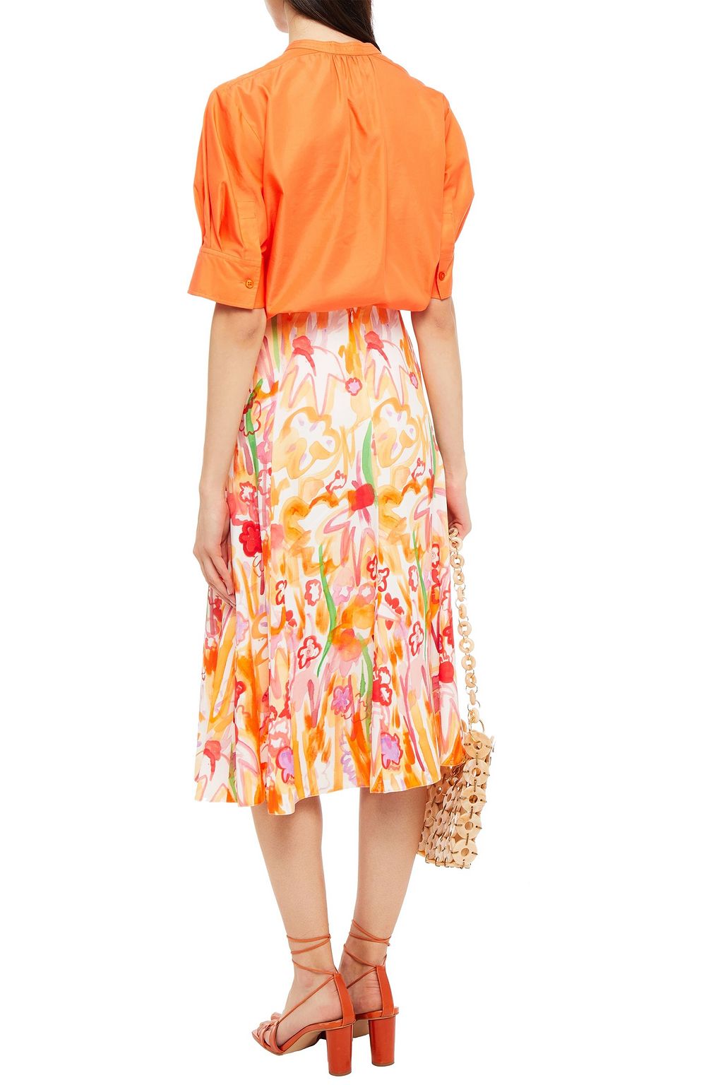 MARNI Floral-print crepe midi skirt