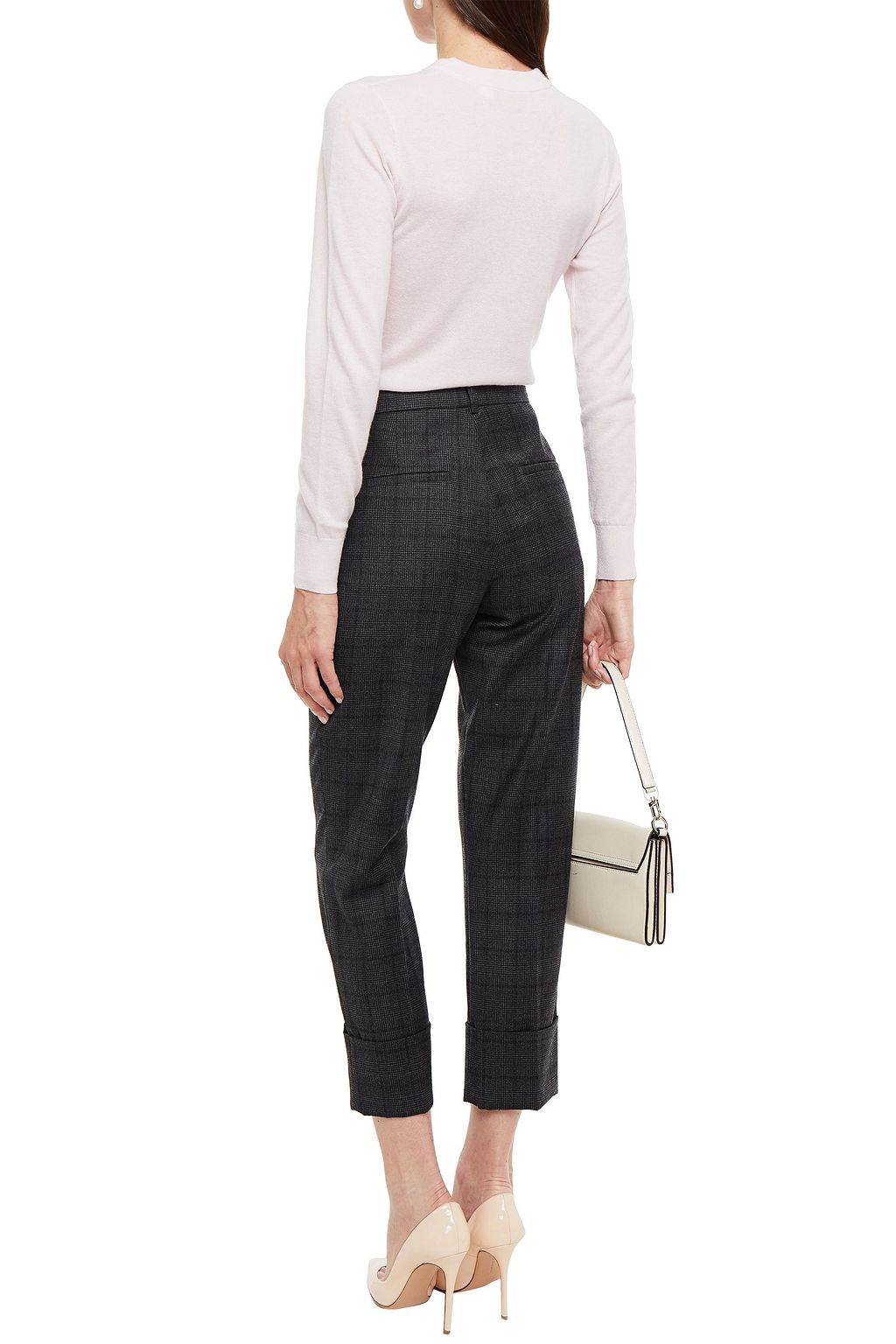 GOAT Kooper Cropped Hose mit schmalem Bein aus Wolle mit Glencheck-Muster