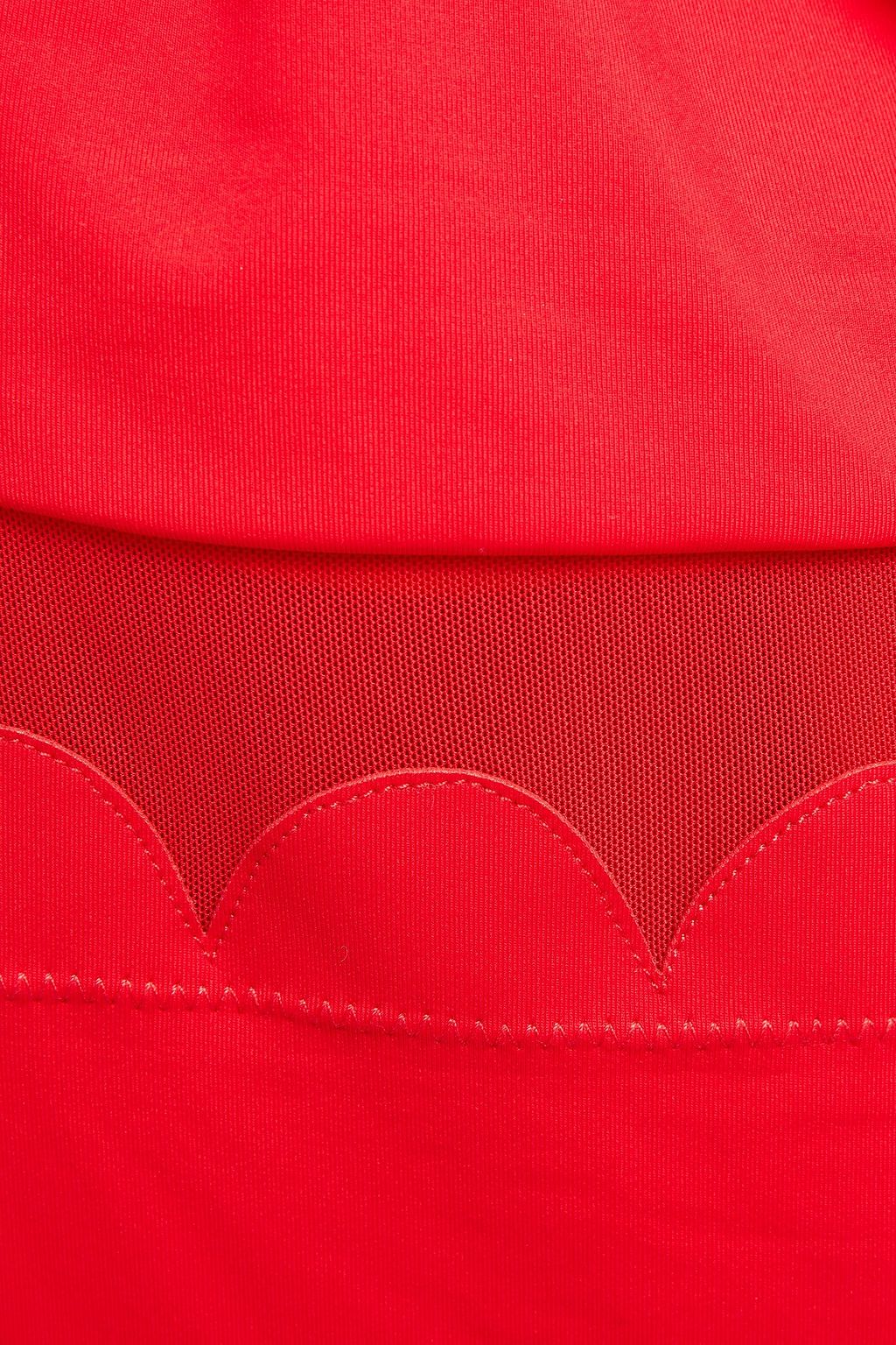SEAFOLLY Tulle-trimmed scalloped swimsuit