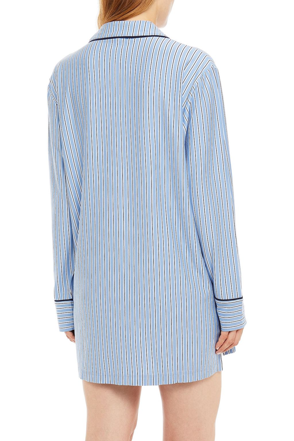 NINETY PERCENT Striped organic cotton-jersey nightshirt